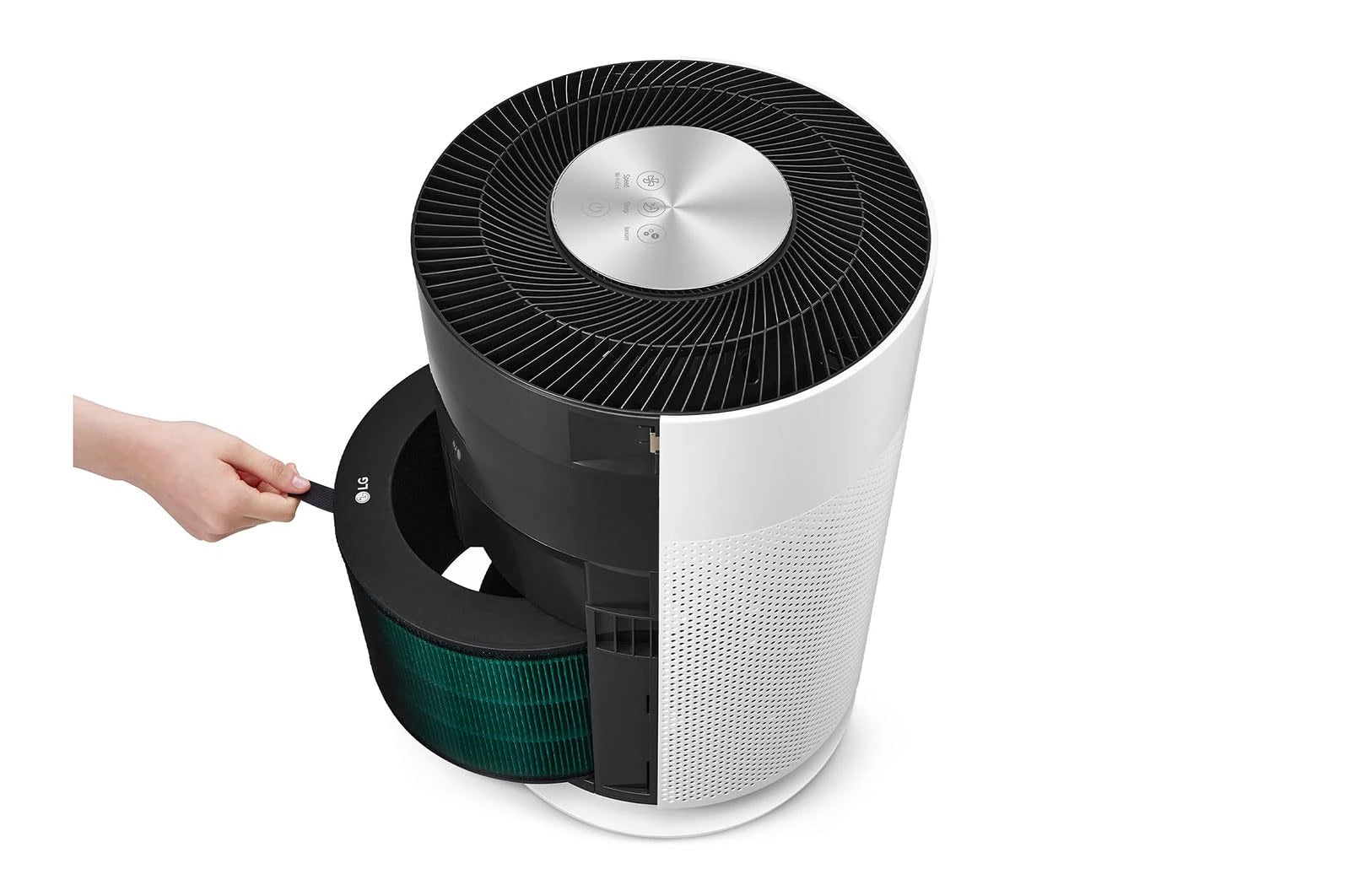 LG PuriCare 360˚ Air Purifier Hit, Multi-filtration System, Compact in Size, PM 1.0 Sensor & Indicator, Wi-Fi Enabled, H13 Filter (AS60GHWG0, White)