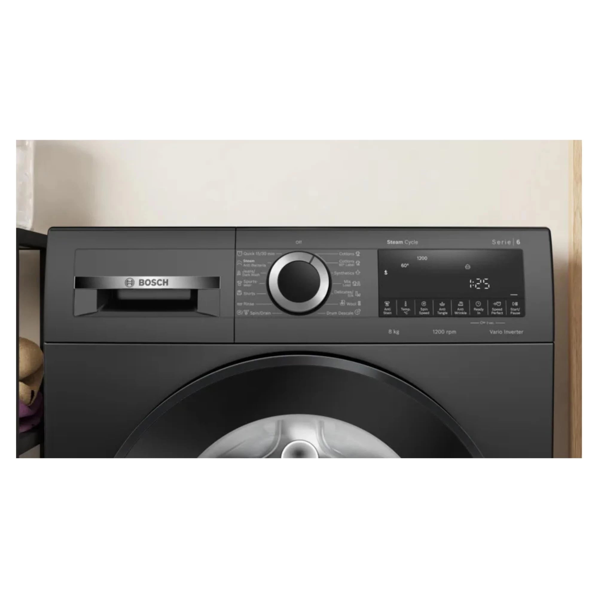 Bosch 8 Kg 5 Star Fully Automatic Front Load Washing Machine with In-built Heater (Series 4, WGA1320TIN, White, EcoSilence Drive)