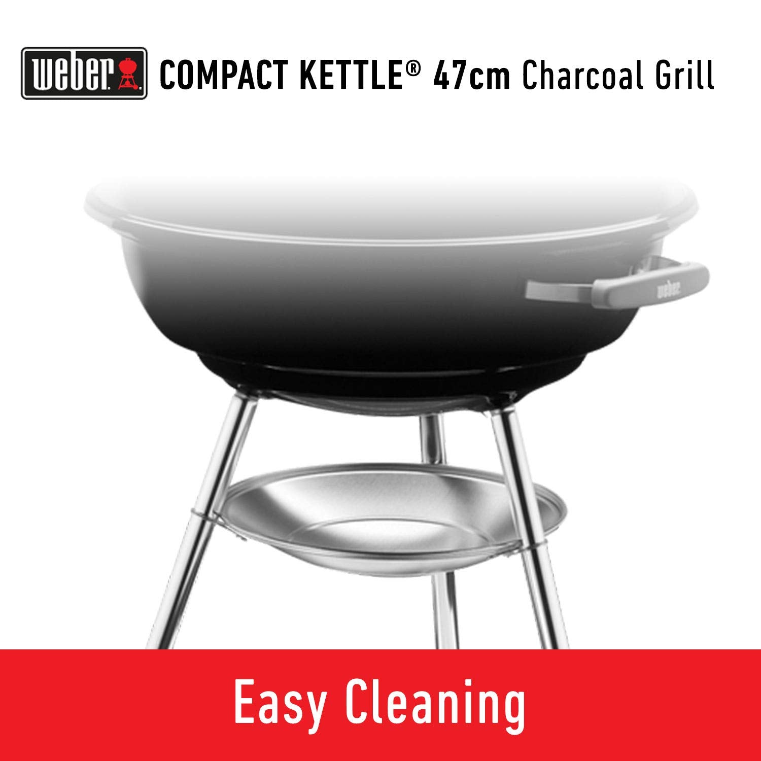 Weber 47Cm Compact Grill W/Therm Charcoal Black Asia