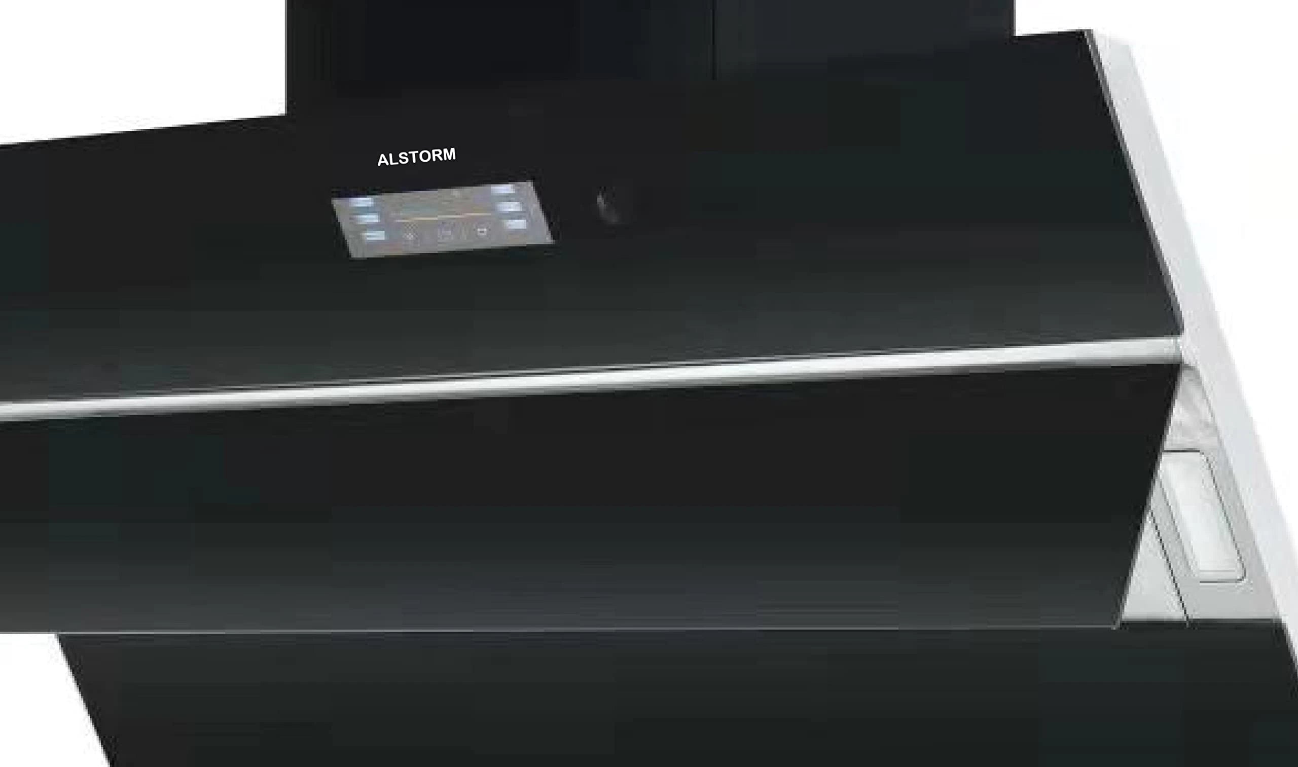 Alstorm Sonet 90cm Kitchen Chimney (Black, Hydraulic) - 2200m/hr, Filterless, Voice Control, Auto-Clean, Motion Sensor, Dual Motor.