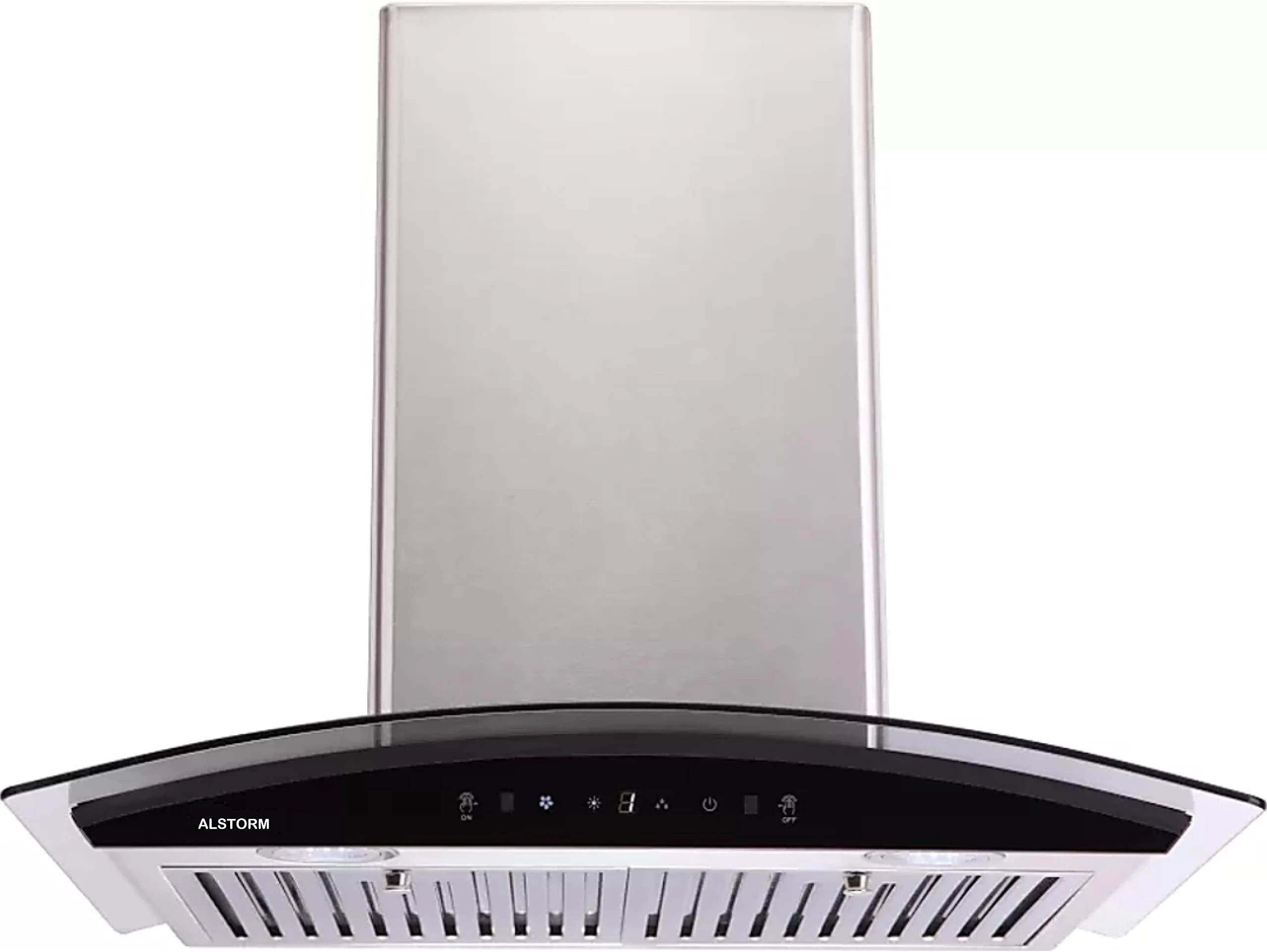 Alstorm Alpha Chimney Auto Clean 60cm 1200m3/hr (Baffle-Filters, Motion Sensor, Silver)