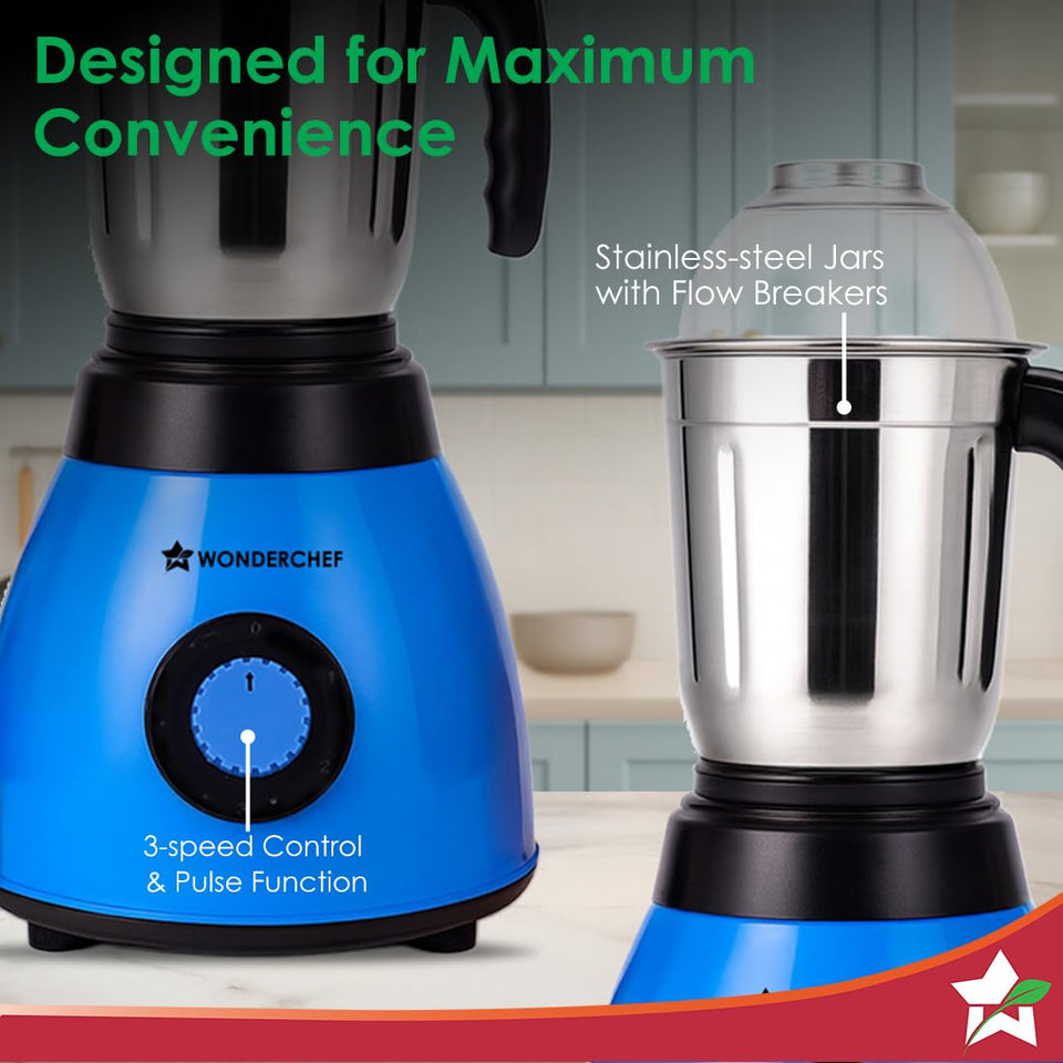 Wonderchef Acura Blender Pro 63154762 500W 4 Jar Mixer Grinder