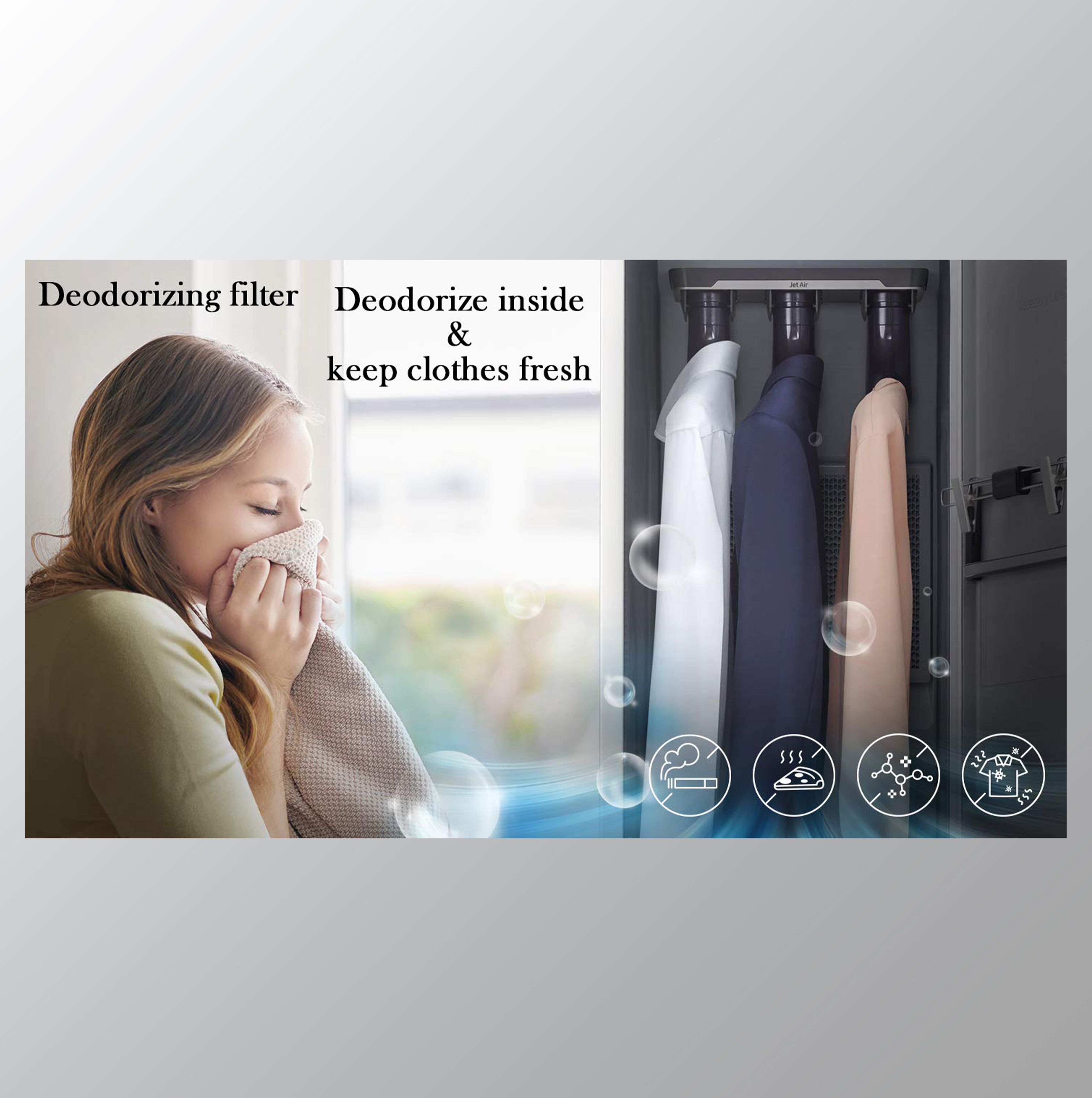 Samsung Air Dresser with Jet Steam For Sanitizing and Refreshing Clothes (Crystal Mirror Black, DF60R8600CG/TL)