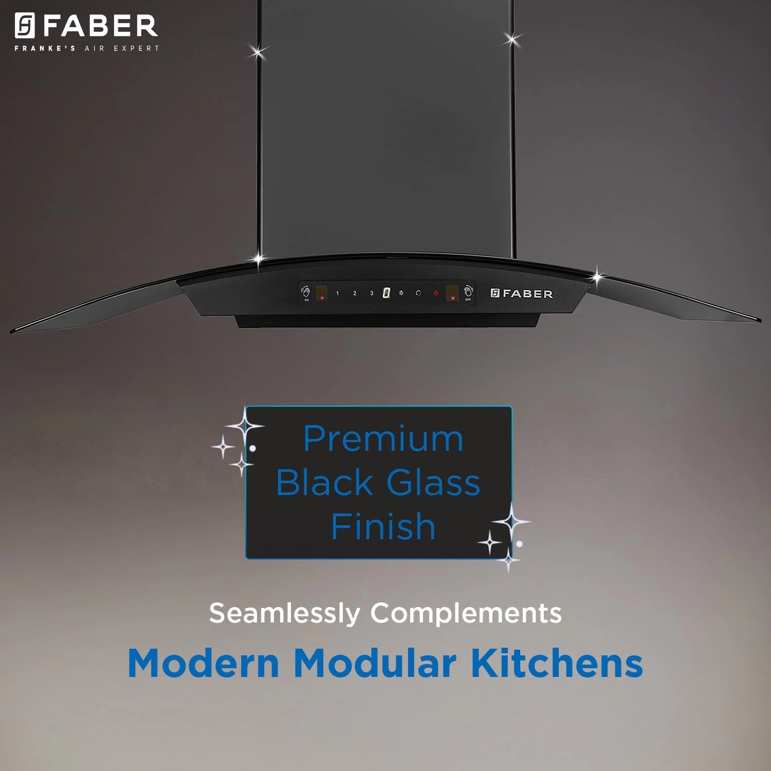 Faber 90 cm 1200 m³/hr Autoclean Curved Chimney| Black Filterless with Oil Collector |8 Yrs Motor & 2Yrs Comprehensive Warranty by Faber | Touch & Gesture Control | Hood Venice IN HC SC FL BK 90