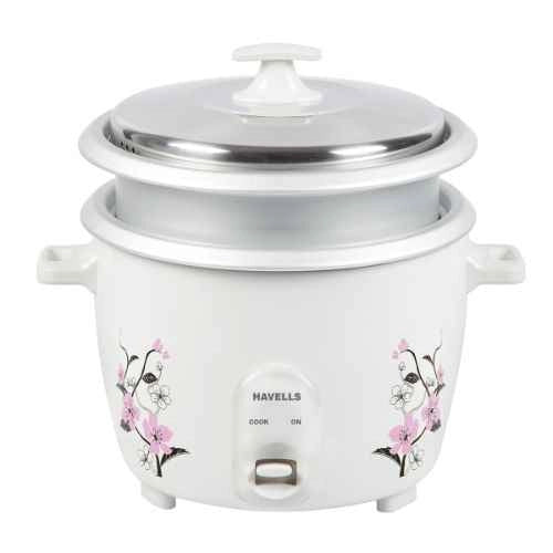 Havells E Cook X 1.8L 700W White Electric Rice Cooker with 2 Bowl, GHCRCCGW070