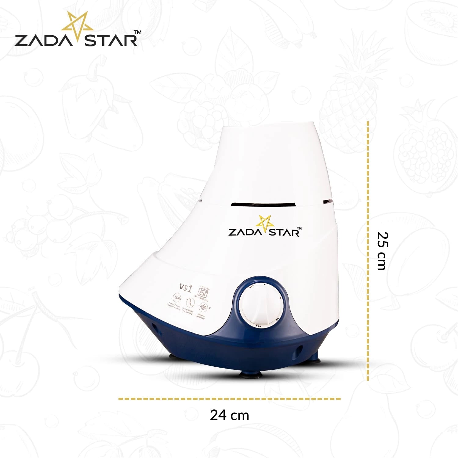 SKYLINE ZADASTAR ZS 550W Mixer Grinder | 3 Jars | Overload Prot. 1 Year Warrnty