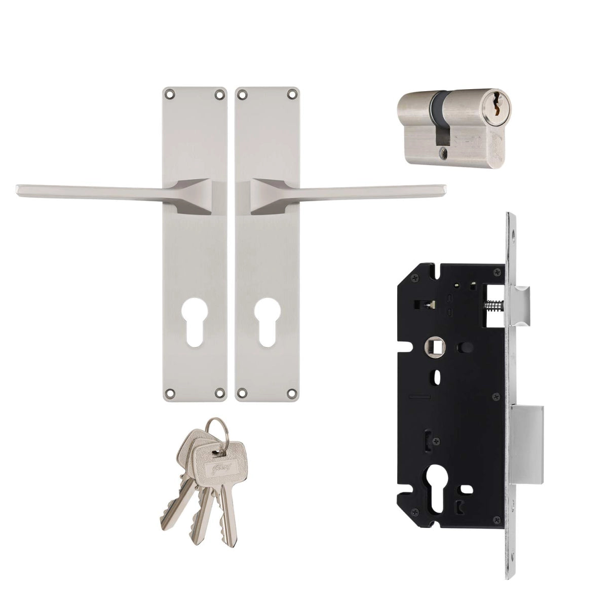 Godrej door locks 240 mm Door Handle set with Lock Body 2C 5989