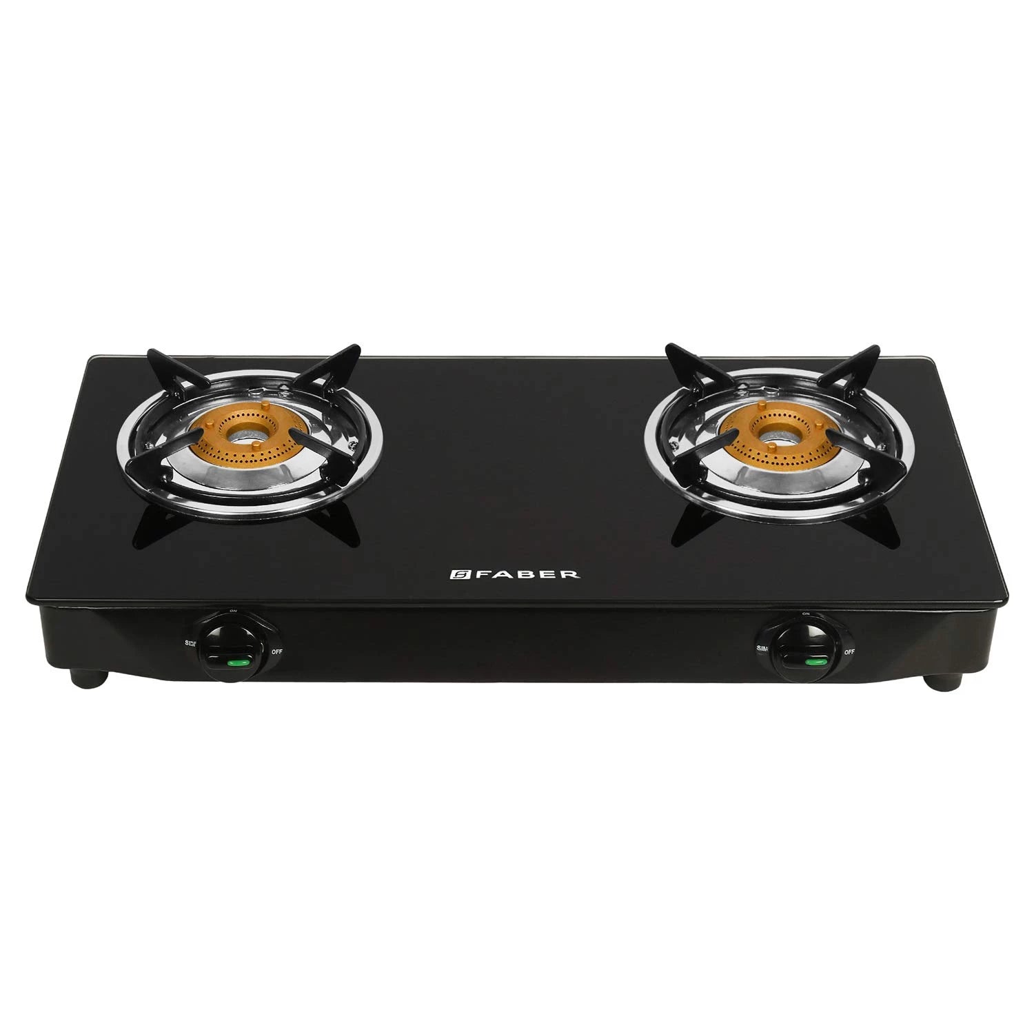 Faber Glass Power 2BB BK Manual Ignition 2 Burner Gas Stove (Black)