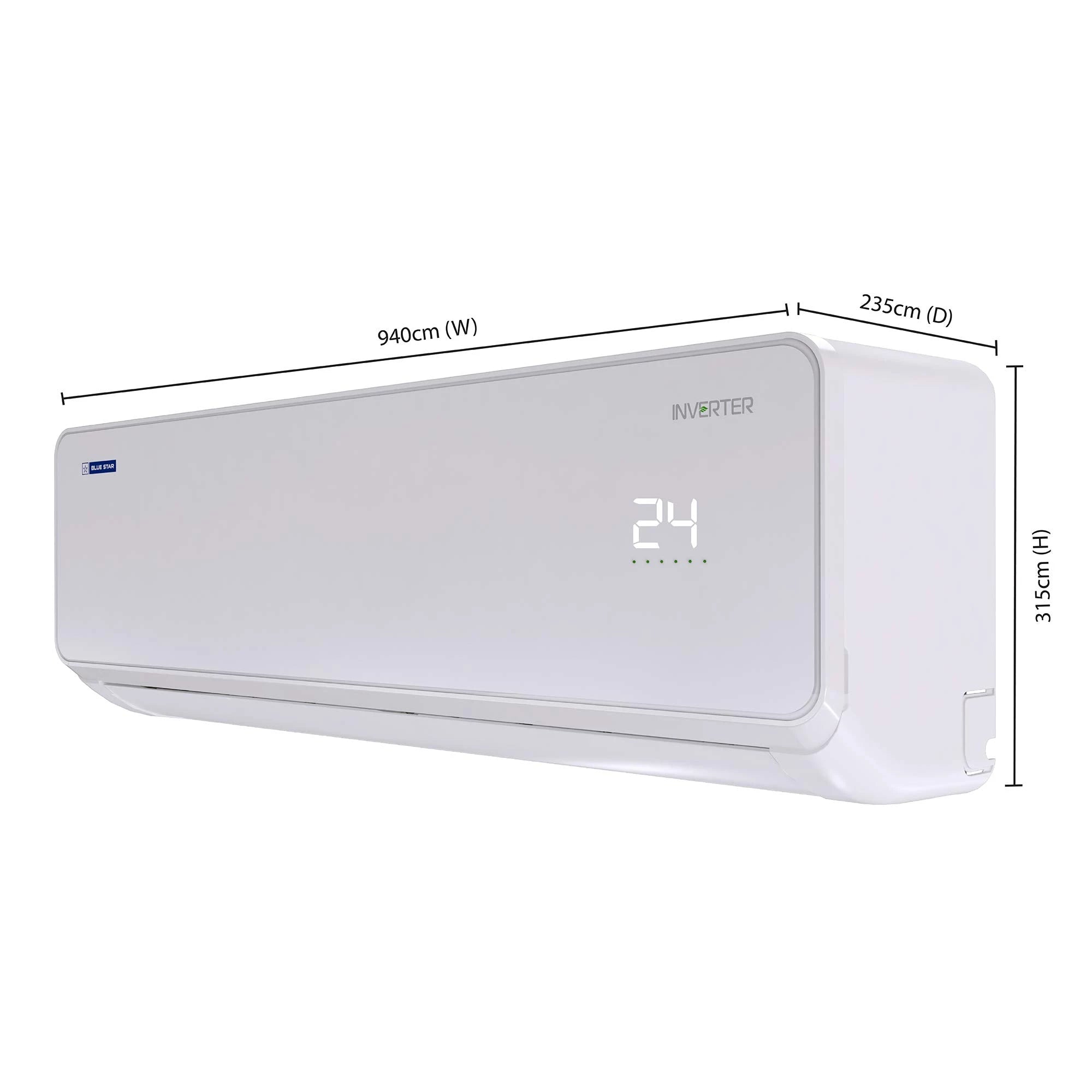 Blue Star 1.5T 5 Star Inverter Split AC (Copper, IC518EBTU, 2021, White)