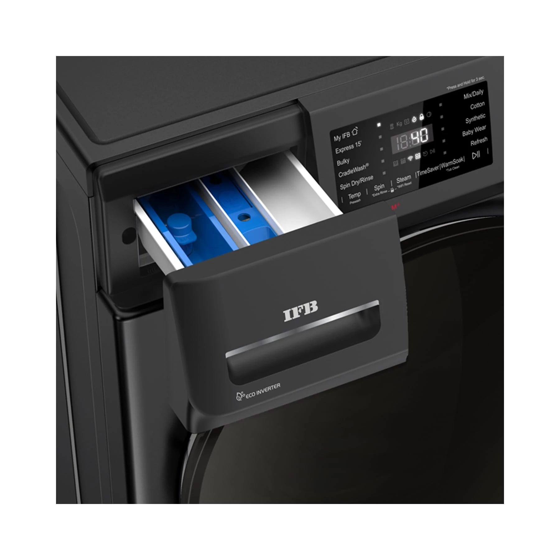 IFB 8 Kg 5 Star Front Load Washing Machine 2X Power Steam (SENATOR BXN 8014K, 1400 RPM, 2024 Model, Black, Touch Control + Knob, In-built Heater, 4 years Comprehensive Warranty)