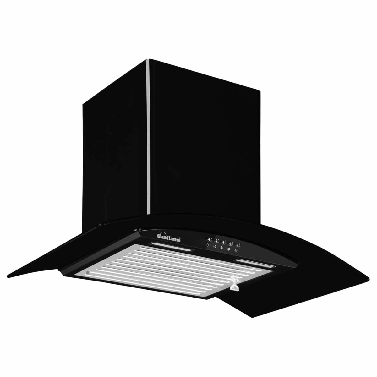 Sunflame BELLA 60 BK, 60 cm 1100 m3/hr Chimney (Baffle Filter, Black Powder-Coated Finish)