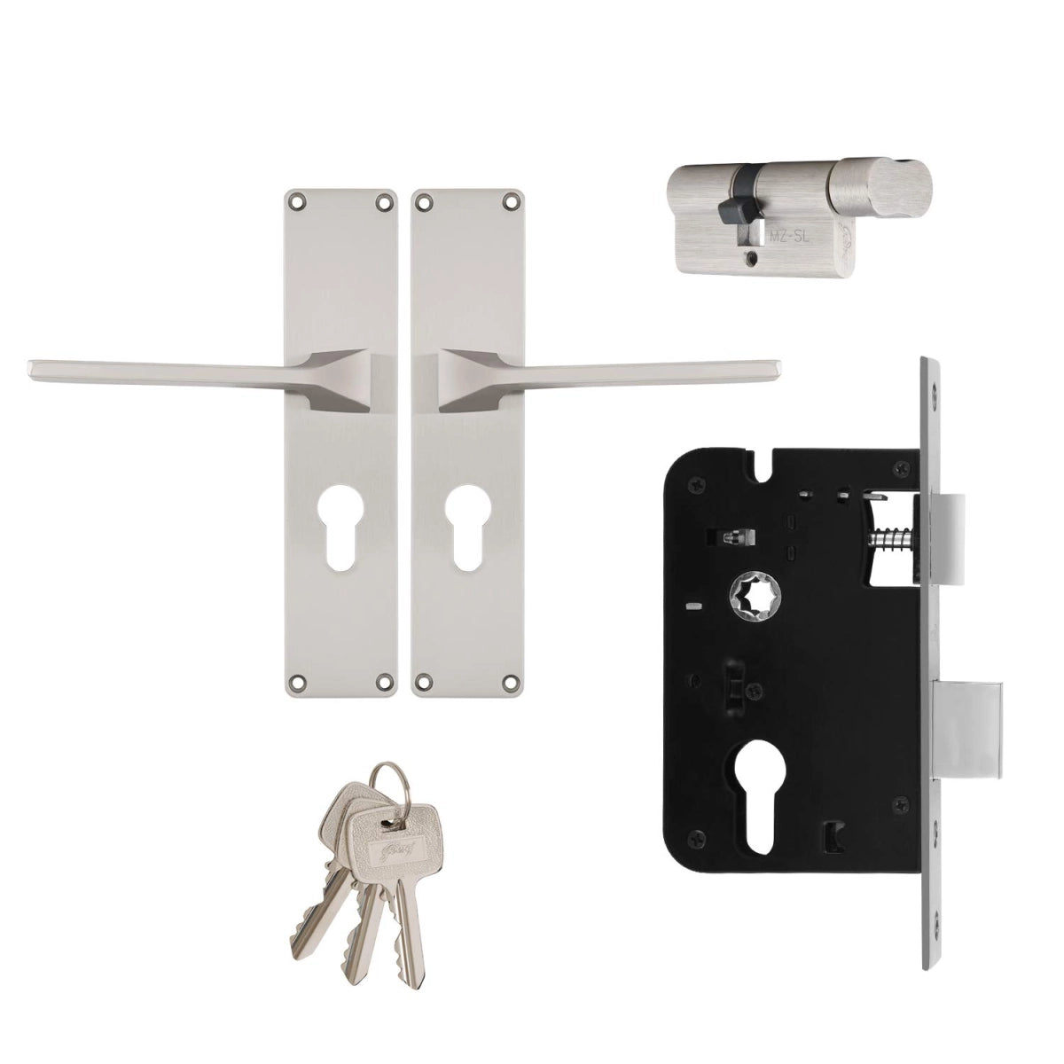 Godrej door Locks 200 mm Door Handle set with Lock Body 2C 6061