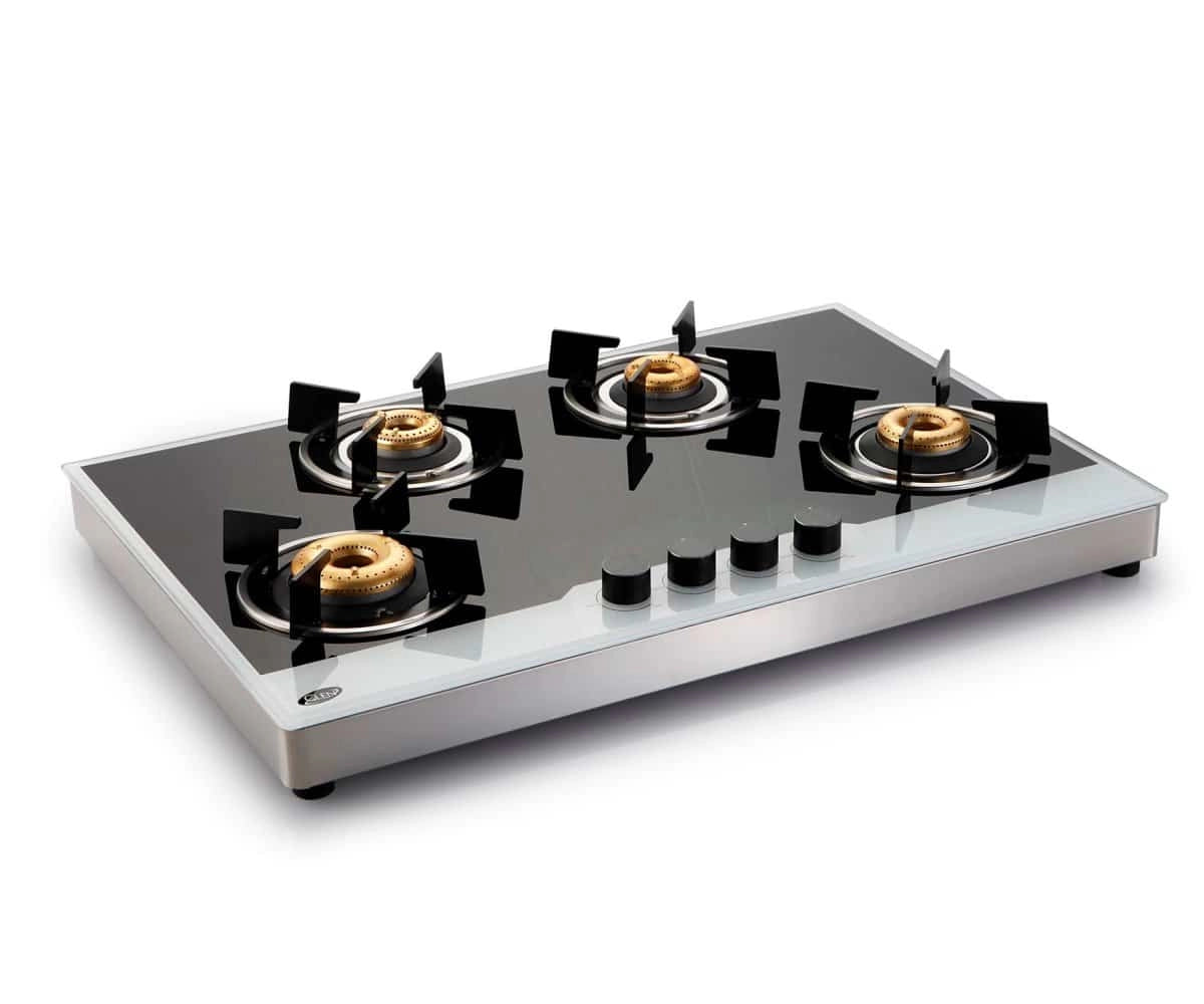 Glen 4 Burner Auto Ignition Built-in Glass Hob 1074 HT BW DB