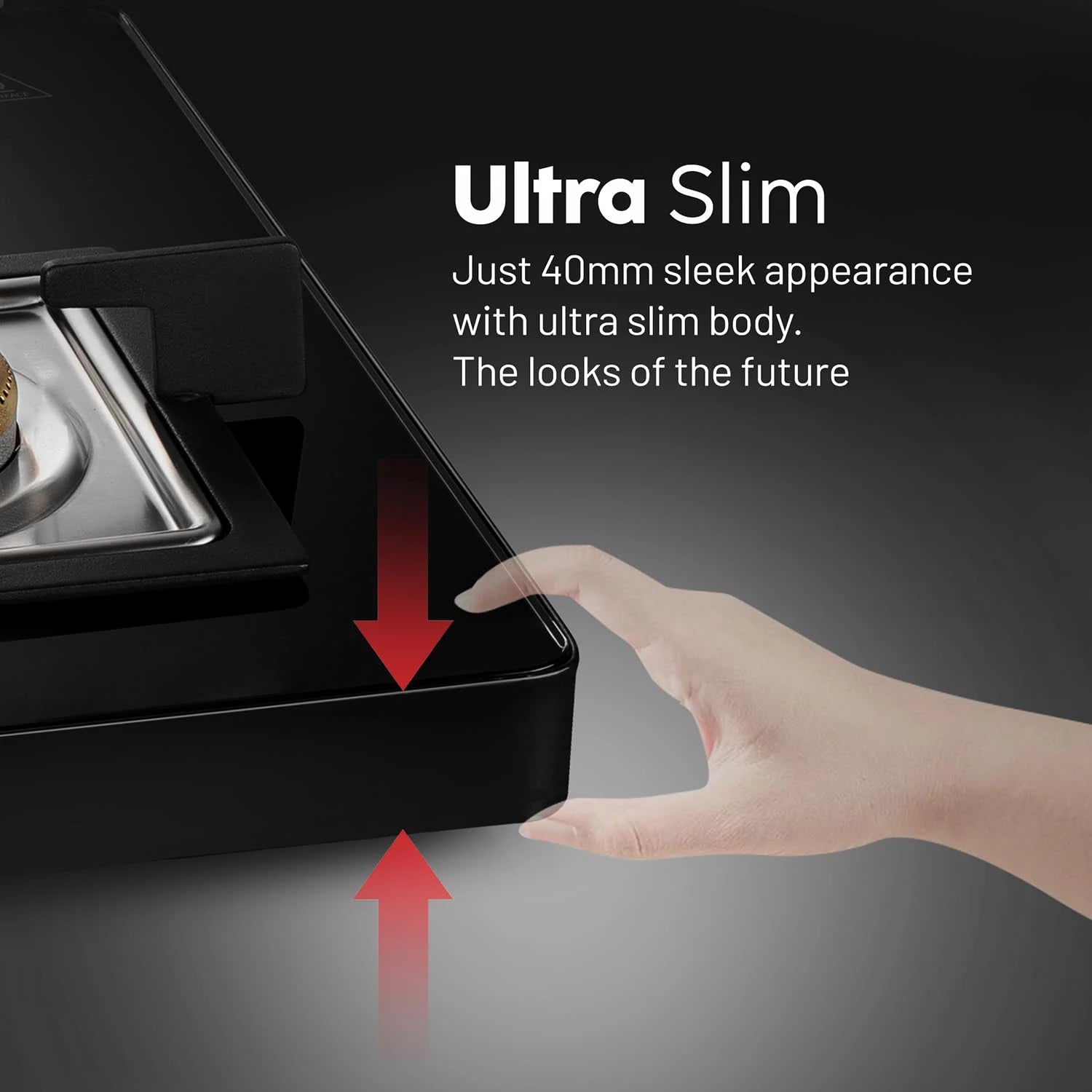 Glen 4 Burner Ultra Slim PNG Gas Stove | Black | Forged Brass Burner | Revolving Inlet Nozzle | 2-Year Warranty On Product By Brand | CT1047USBLPNAI (Auto Ignition)