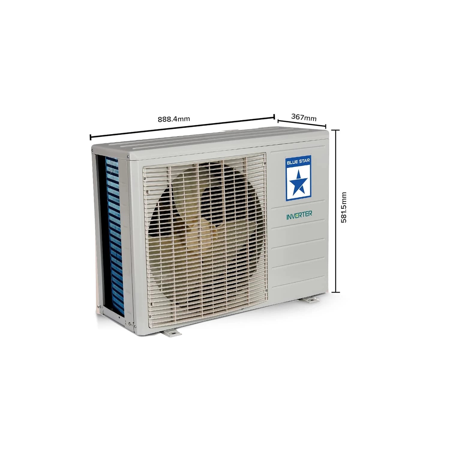 Blue Star 1.5 Ton 4 Star Inverter Split AC (Copper, Multi Sensors, Dust Filter, Smart Ready, Blue Fins, Self Diagnosis, 2023Model, IA418DNU, White)