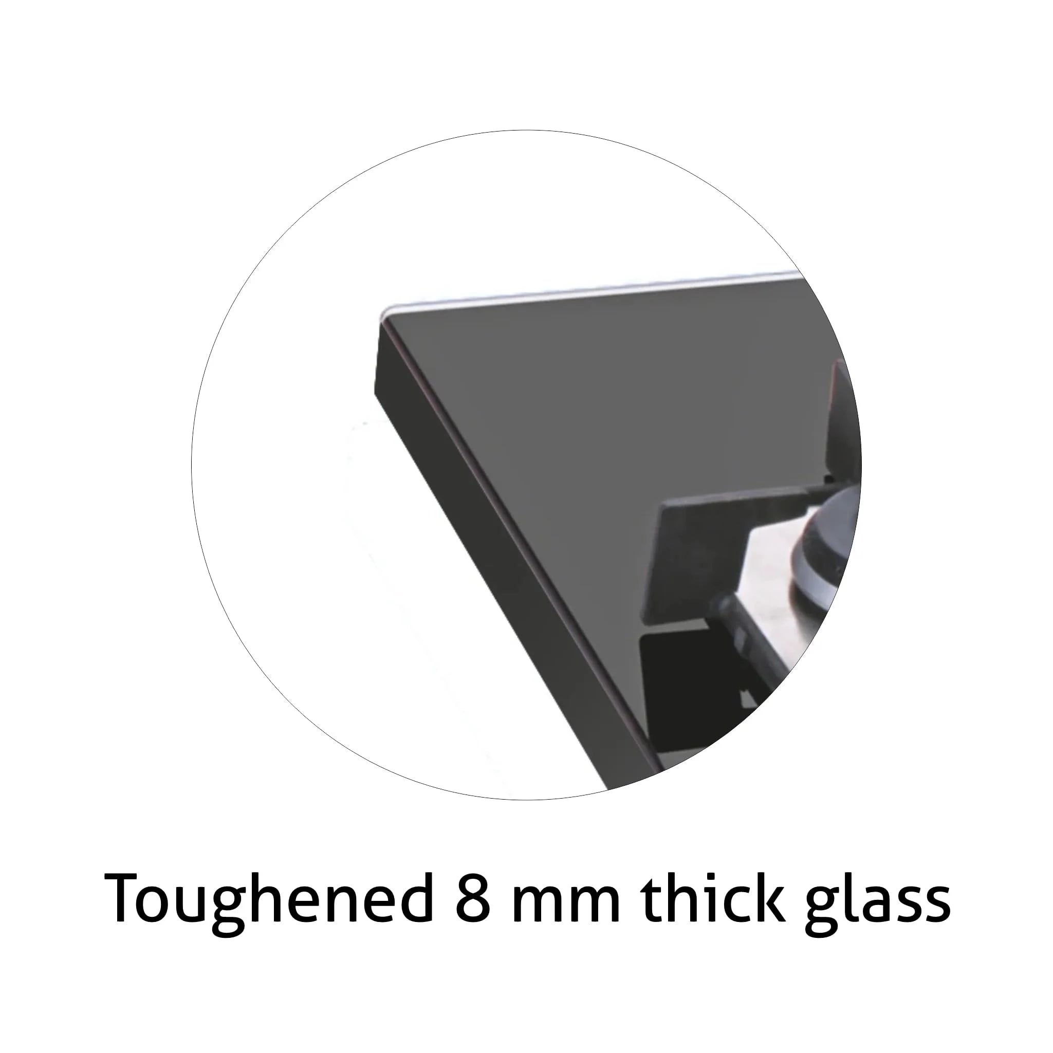 Glen 4 Burner Glass Hob Top Black Frame Italian Double Ring Burners Auto Ignition (BH1074SQFIN)