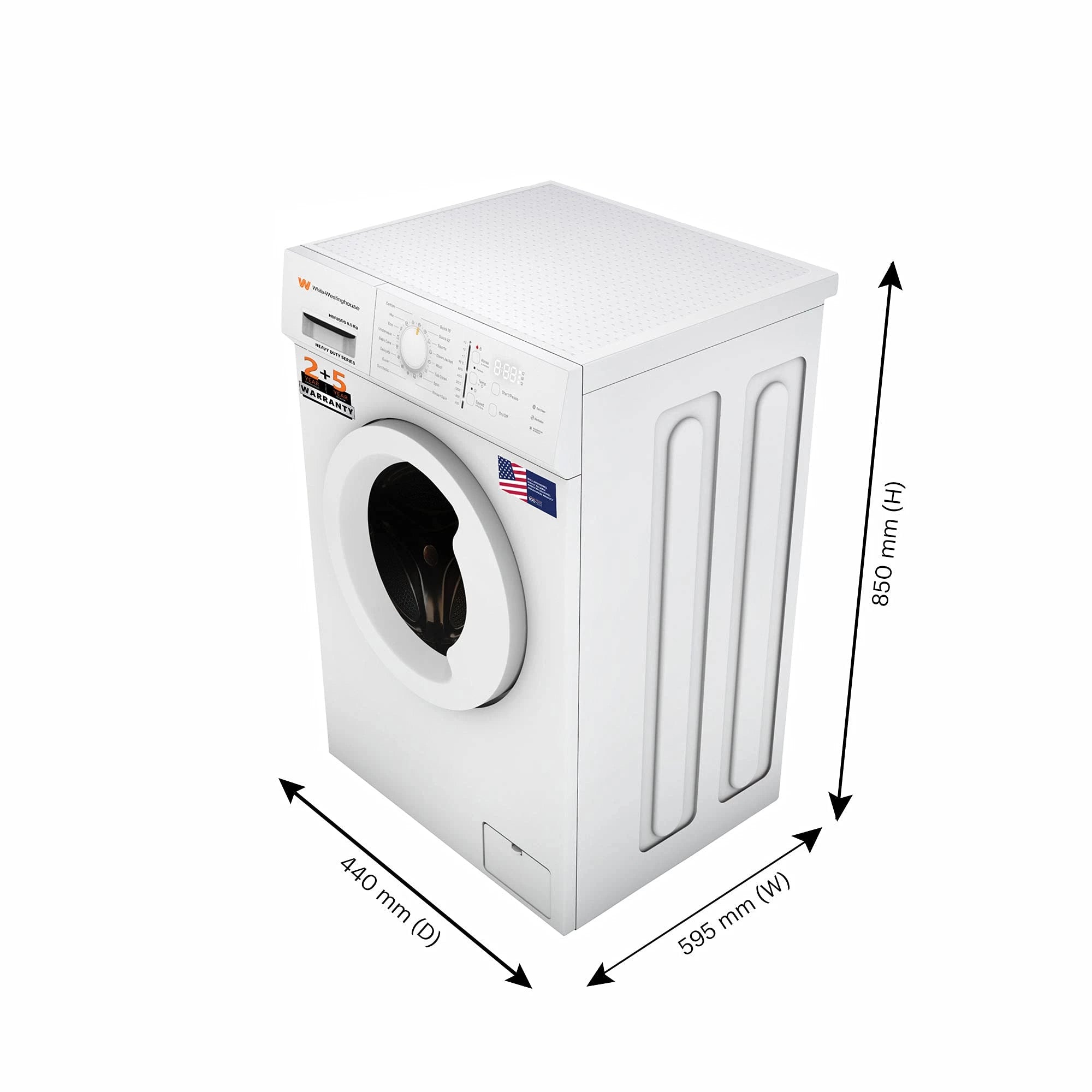White Westinghouse Washing Machine HDF8500 8.5kg Ultra Smart Dry Fully-Automatic with In-Built Heater