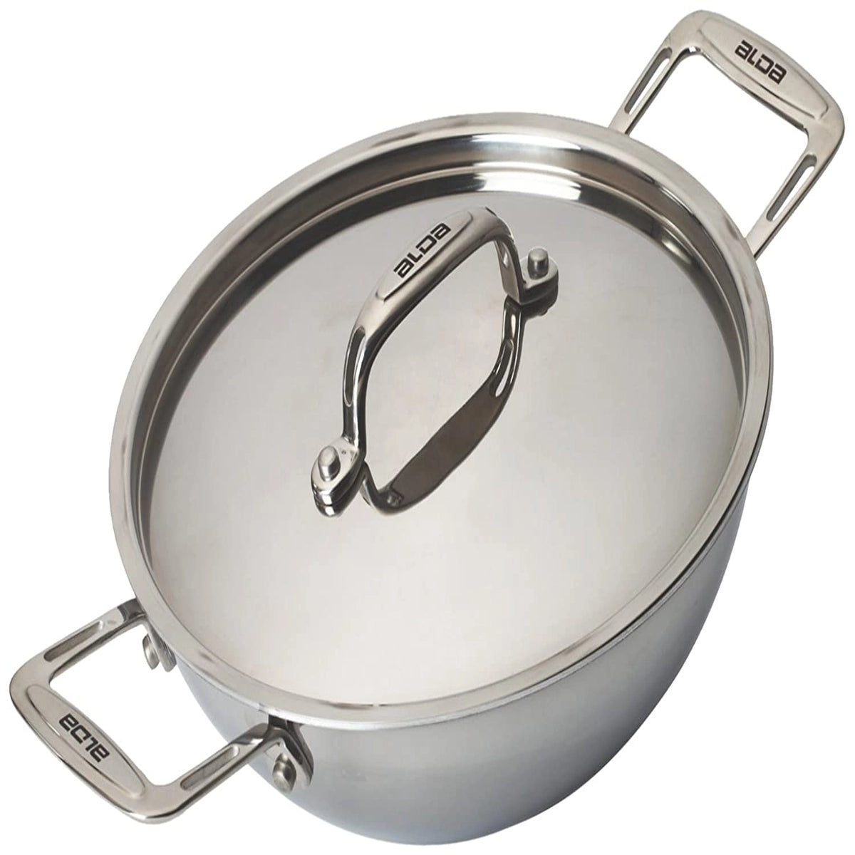 Alda Wok Pan Tri Ply Stainless Steel - 20CM, Metallic