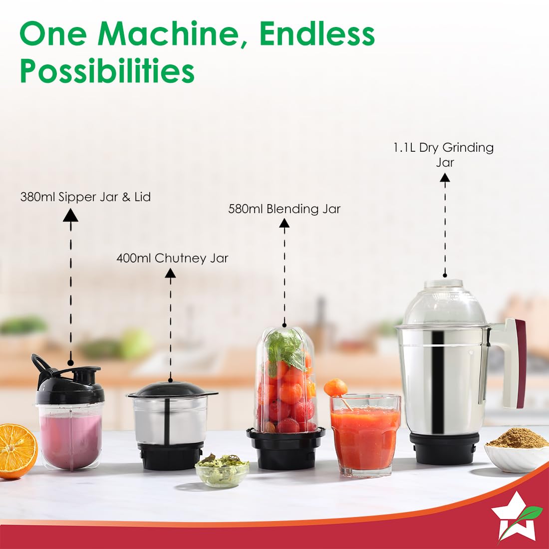 Wonderchef Acura Plus 63154978 500 W 4 Jar Mixer Grinder