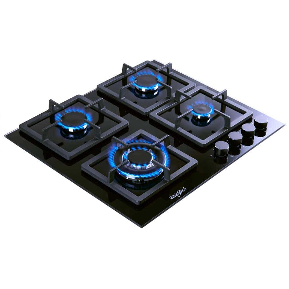 Whirlpool Hob 4 Burner Auto Ignition Gas Stove (AKCG 641, Glass Gas HOB)