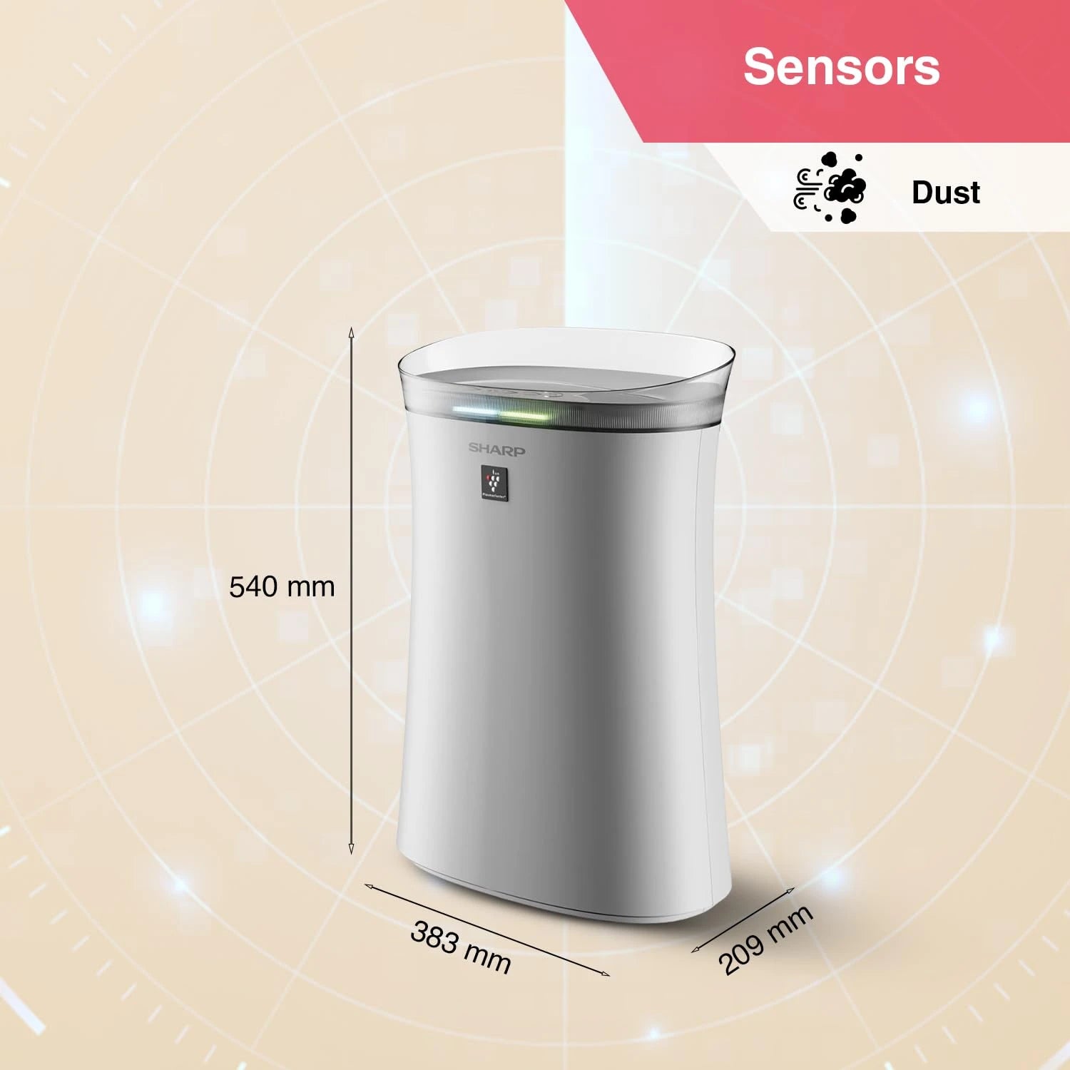 SHARP Room Air Purifier FP-F40E-W (White)| Plasmacluster™, Haze Mode, Odour/Dust Sensor, True HEPA/Deodorizing Filter| 320 ft²