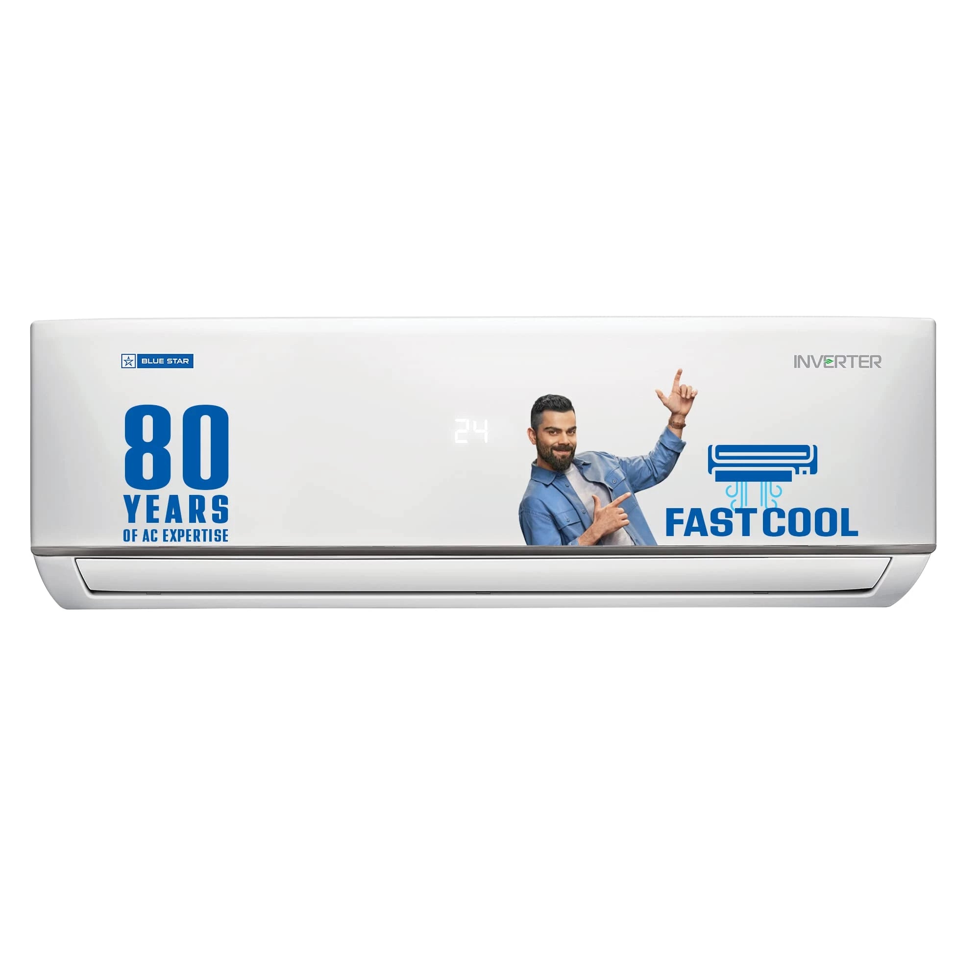 Blue Star 1.5 Ton 4 Star Inverter Split AC (Copper, Multi Sensors, Dust Filter, Smart Ready, Blue Fins, Self Diagnosis, 2023Model, IA418DNU, White)