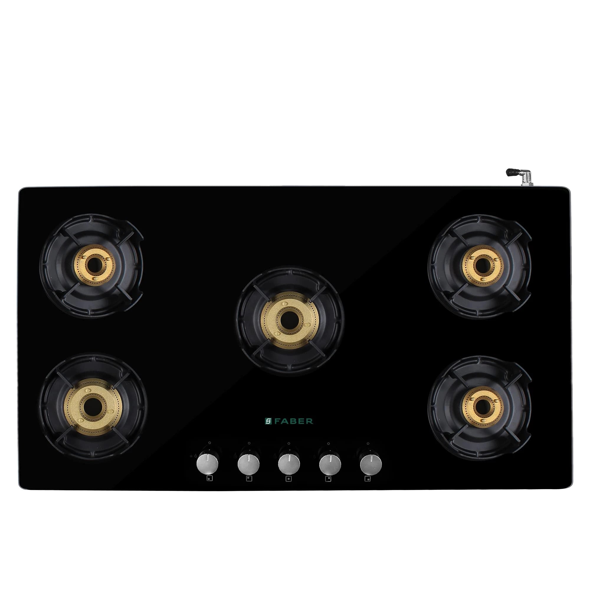 Faber 90 cm,5 Burner Gas stove (NiOS DLX 905 BB BK) Maual Ignition, Black