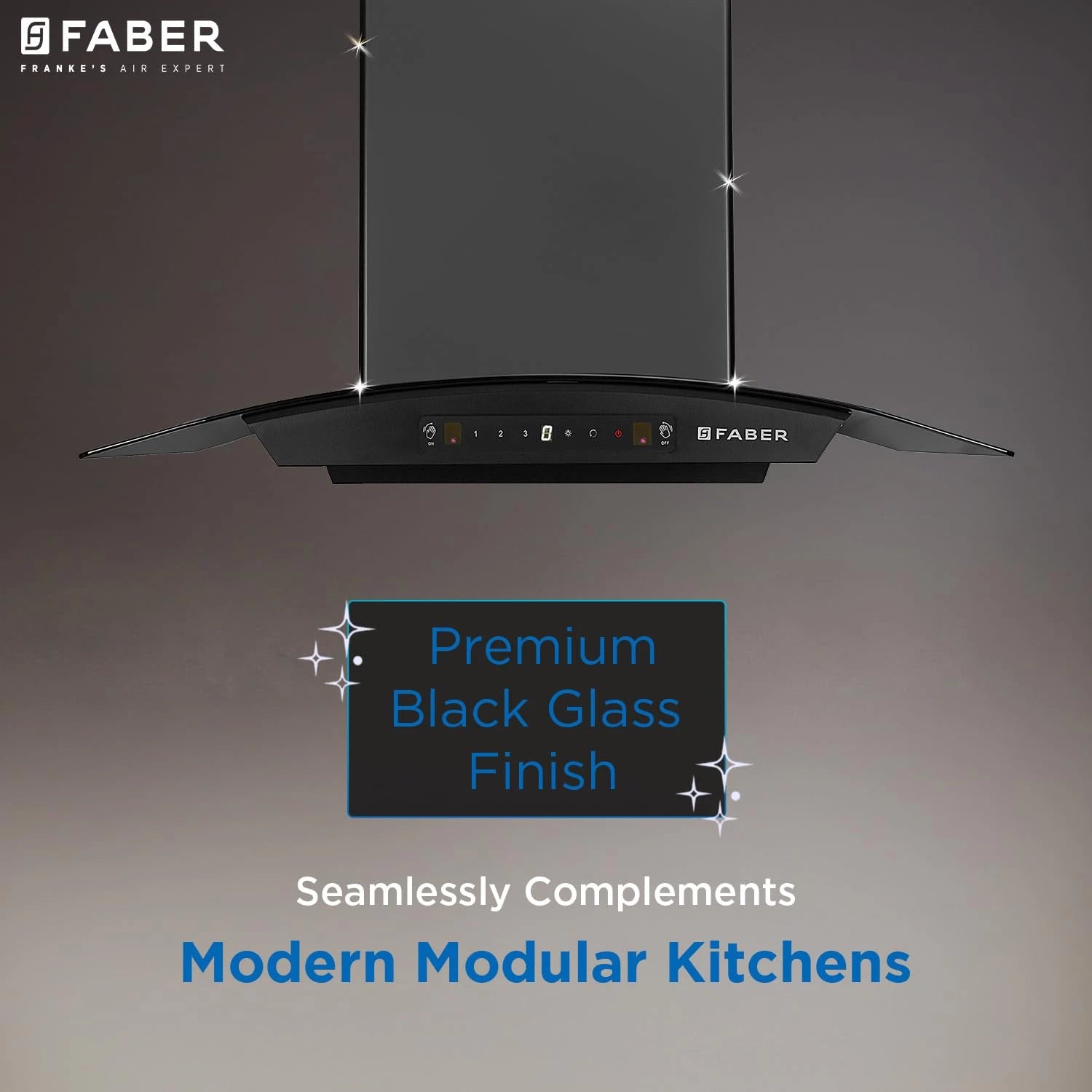 Faber Hood Venice 75 cm 1200 m³/hr Autoclean Curved Chimney| Filterless with Oil Collector |8 Yrs Motor & 2Yrs Comprehensive Warranty by Faber | Touch & Gesture Control | Hood Venice IN HC SC FL BK 75
