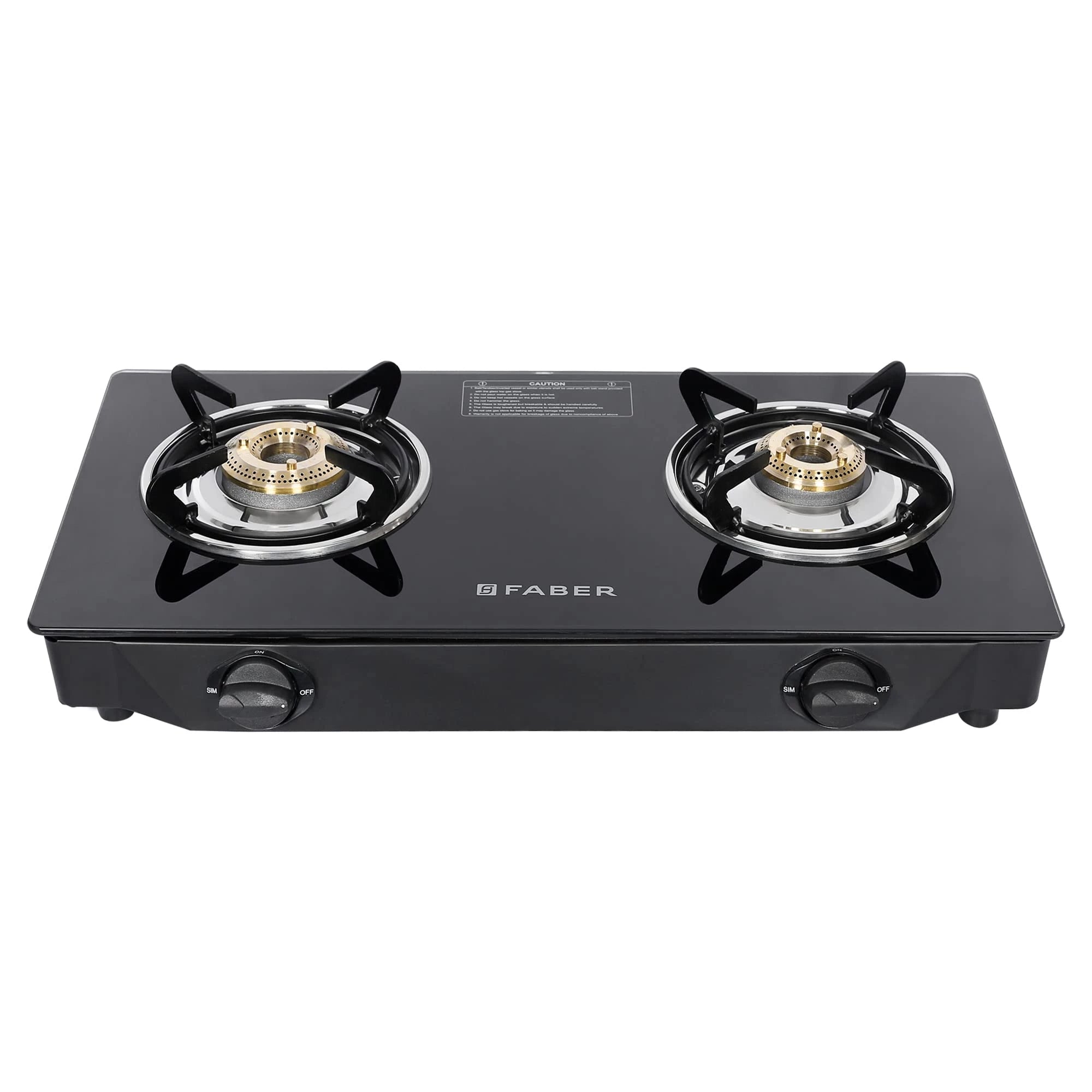 Faber 2 Burner gas stove (ARROW 2BB BK) Manual Ignition, Black