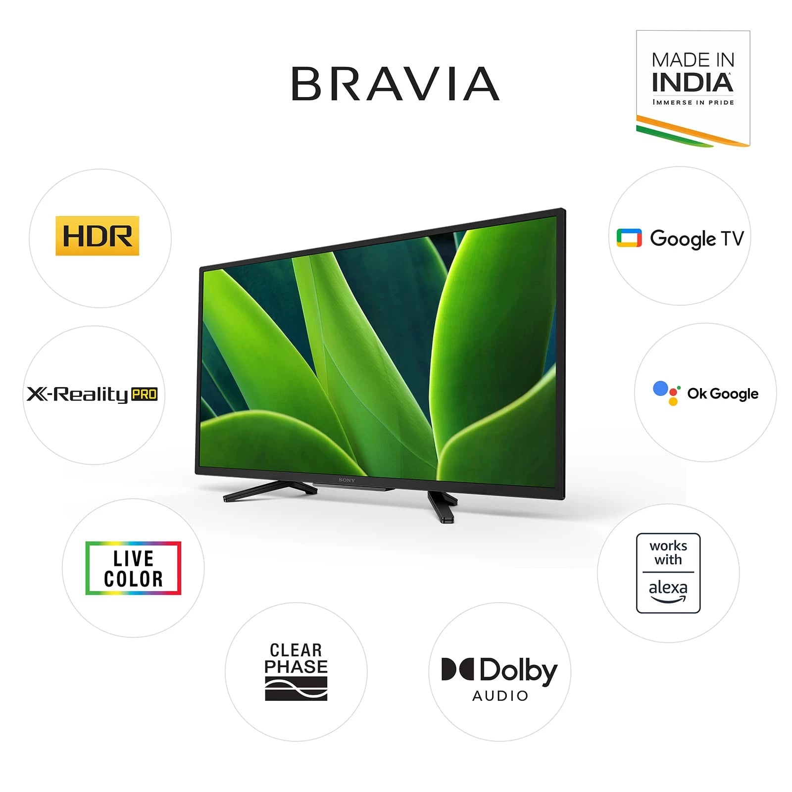Sony Bravia 80 cm (32 inches) HD Ready Smart LED Google TV KD-32W830K (Black) (2022 Model) | with Alexa Compatibility