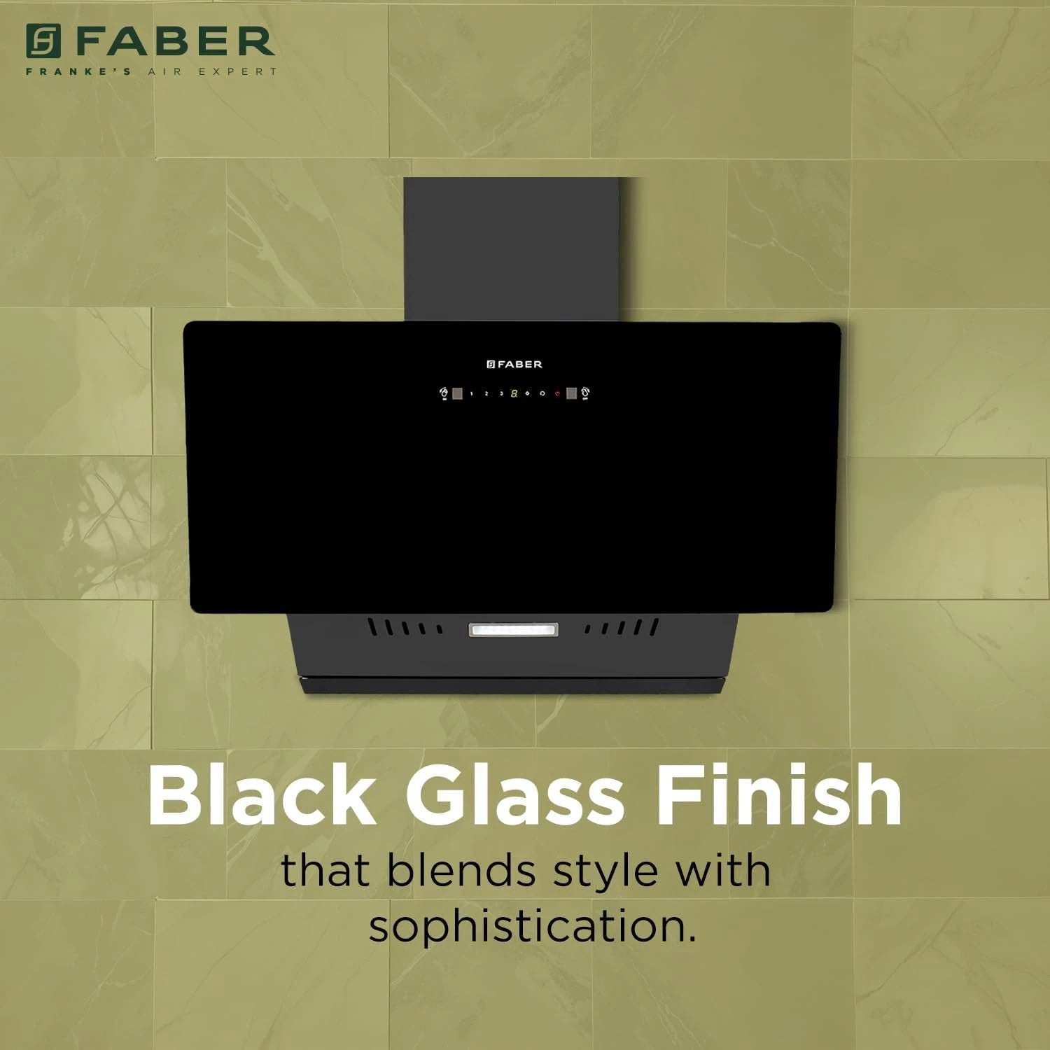 Faber Hood Trendy 90cm 1500 m³/hr BLDC Autoclean Slant Shape Chimney | Built In Oil Collector | Touch & Gesture Control | 12Yr Motor,2Yr Comprehensive Warranty by Faber | TRENDY IN BLDC HCSCFL BK 90