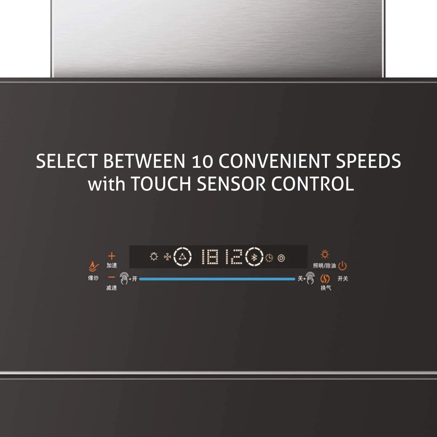 Glen 60cm 1400 m³/hr Auto Clean Vertical Glass Kitchen Chimney With 1 Year Comprehensive Warranty & 12 Year on Motor, BLDC Motor Filterless Motion Sensor Touch Controls (6074, Black)