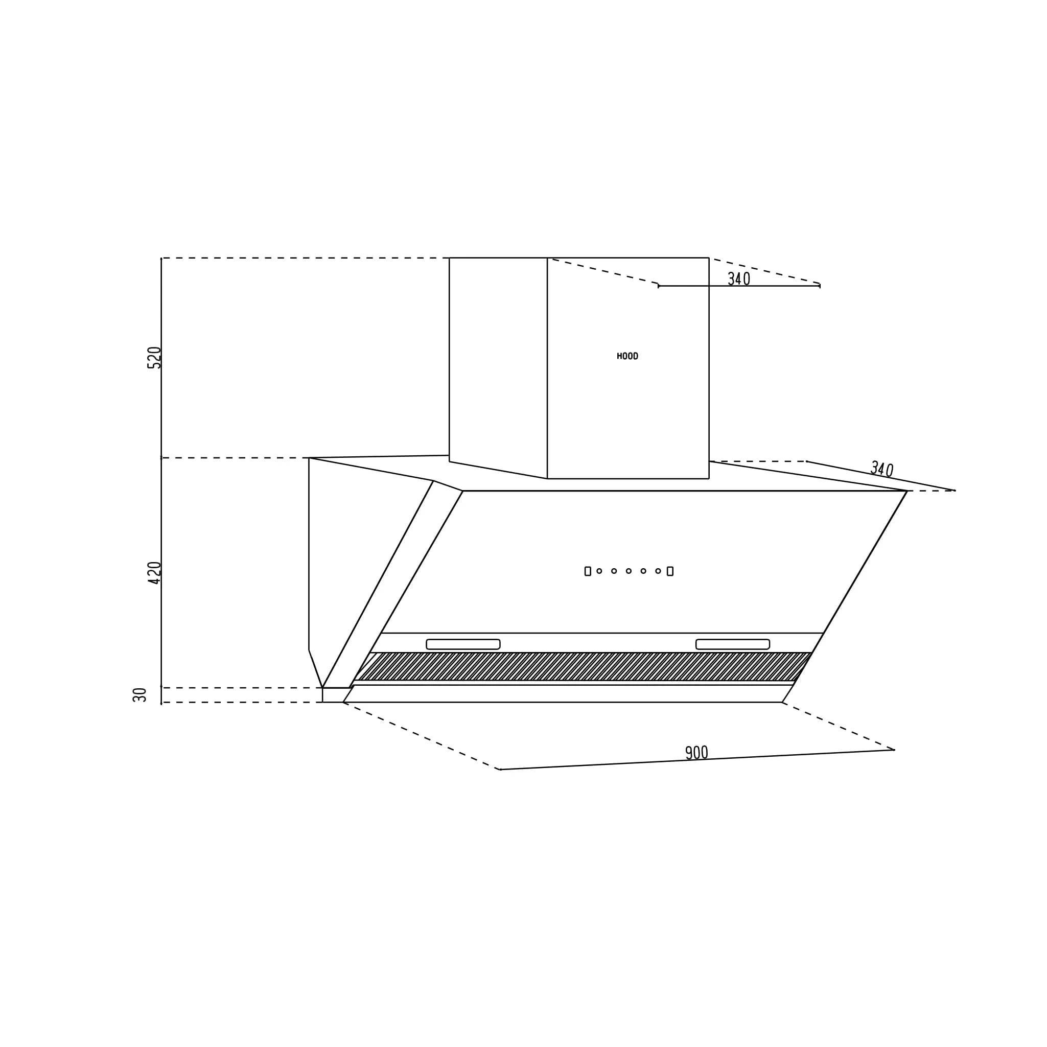 Glen Chimney Auto Clean Glass Filterless Chimney With 7 Year Warranty On Motor, With Motion Sensor 1200 m3/h -Black (CH6064AC90)
