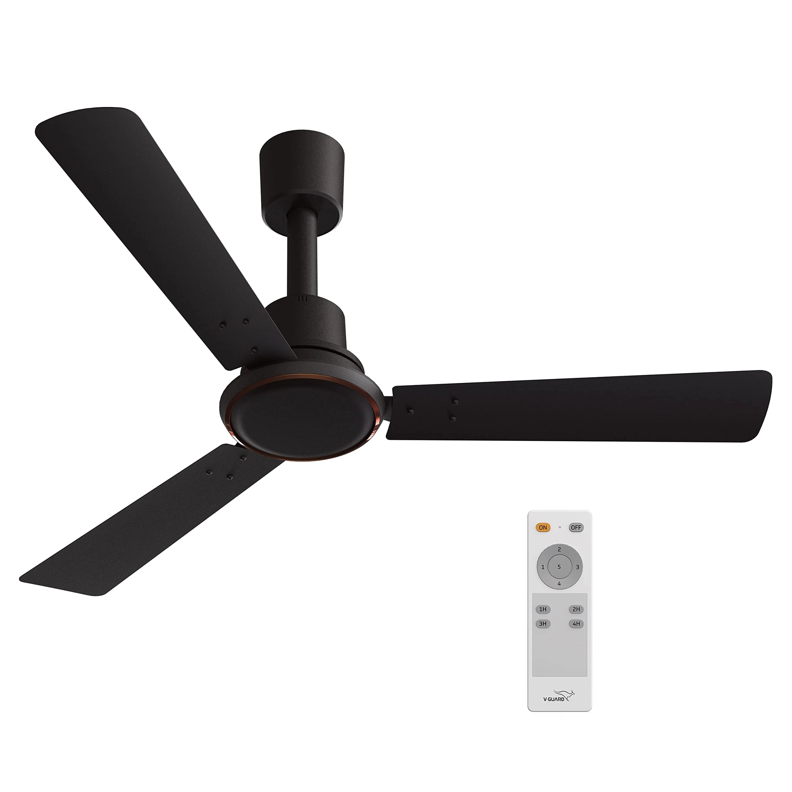 V-Guard Ecowind Prime BLDC Ceiling Fan | Energy Efficient 5 Star | 5 Speed Settings | Remote Control | Matte Brown | 1.2M