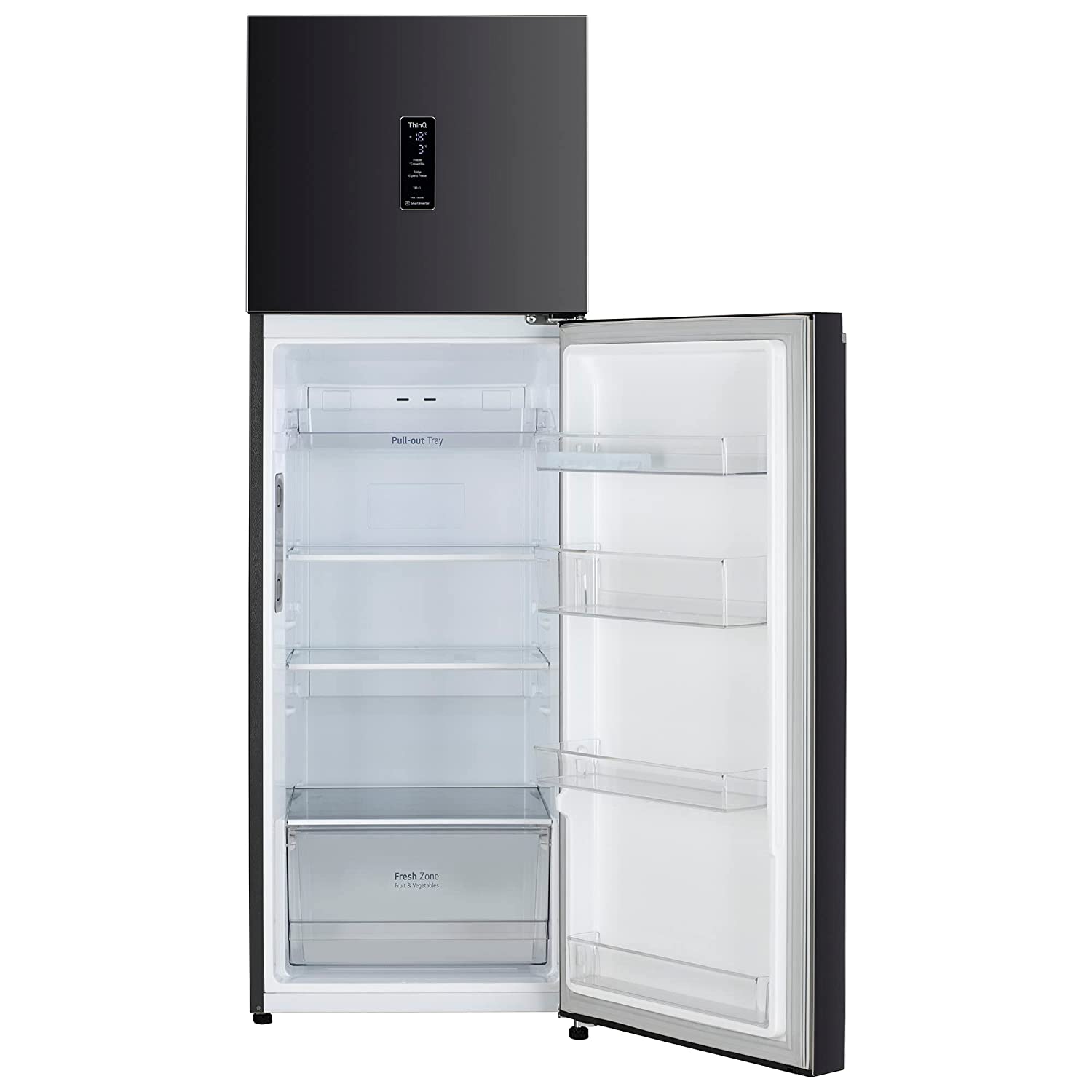 LG 272 L 3 Star Frost-Free Smart Inverter Wi-Fi Double Door Refrigerator (GL-T312TESX, Ebony Sheen, Convertible & Door Cooling+, Gross Volume – 289 Ltr.)