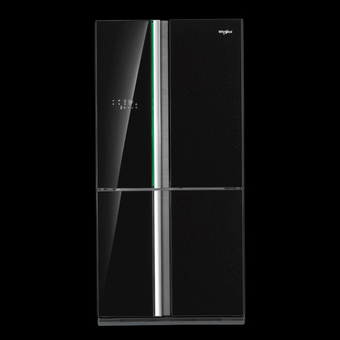 Whirlpool Carbon Black French Door Bottom Mount Refrigerator-678 L (Hybrid Cooling Technology, Black Glass,10 Years Warranty )