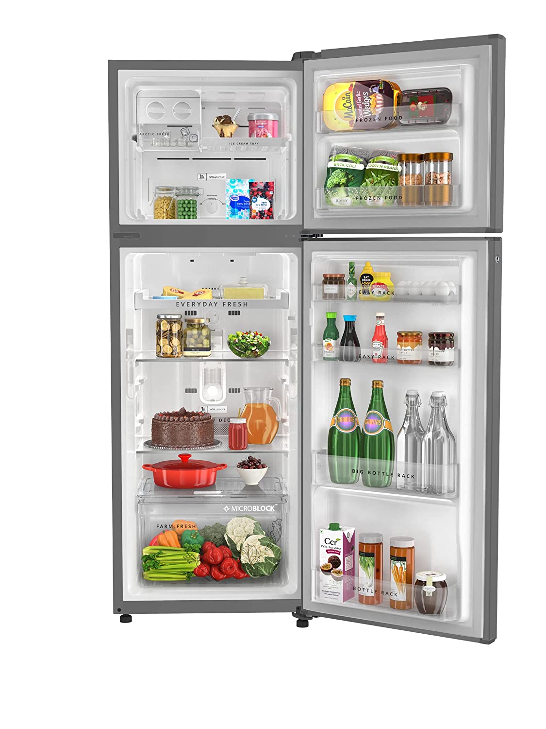Whirlpool 340 L 3 Star with Inverter Double Door Refrigerator with Adaptive intelligence technology (IF INV CNV 355 COOL ILLUSIA 3S, Cool Illusia Steel, Convertible, 2022 Model)