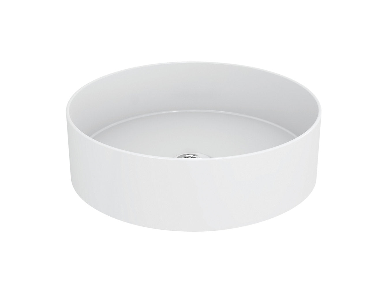 kohler K-90012T-0 410mm round vessel basin without faucet hole in white