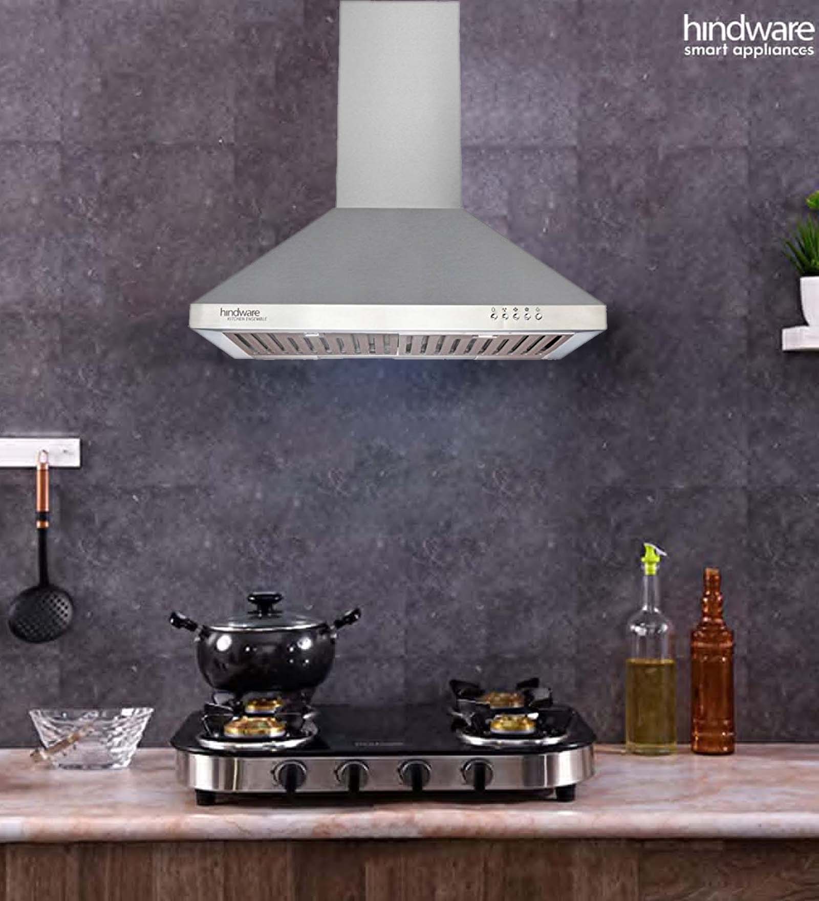 Hindware 820 m3/h Chimney (Pacific Neo BF, Inox) 60cm