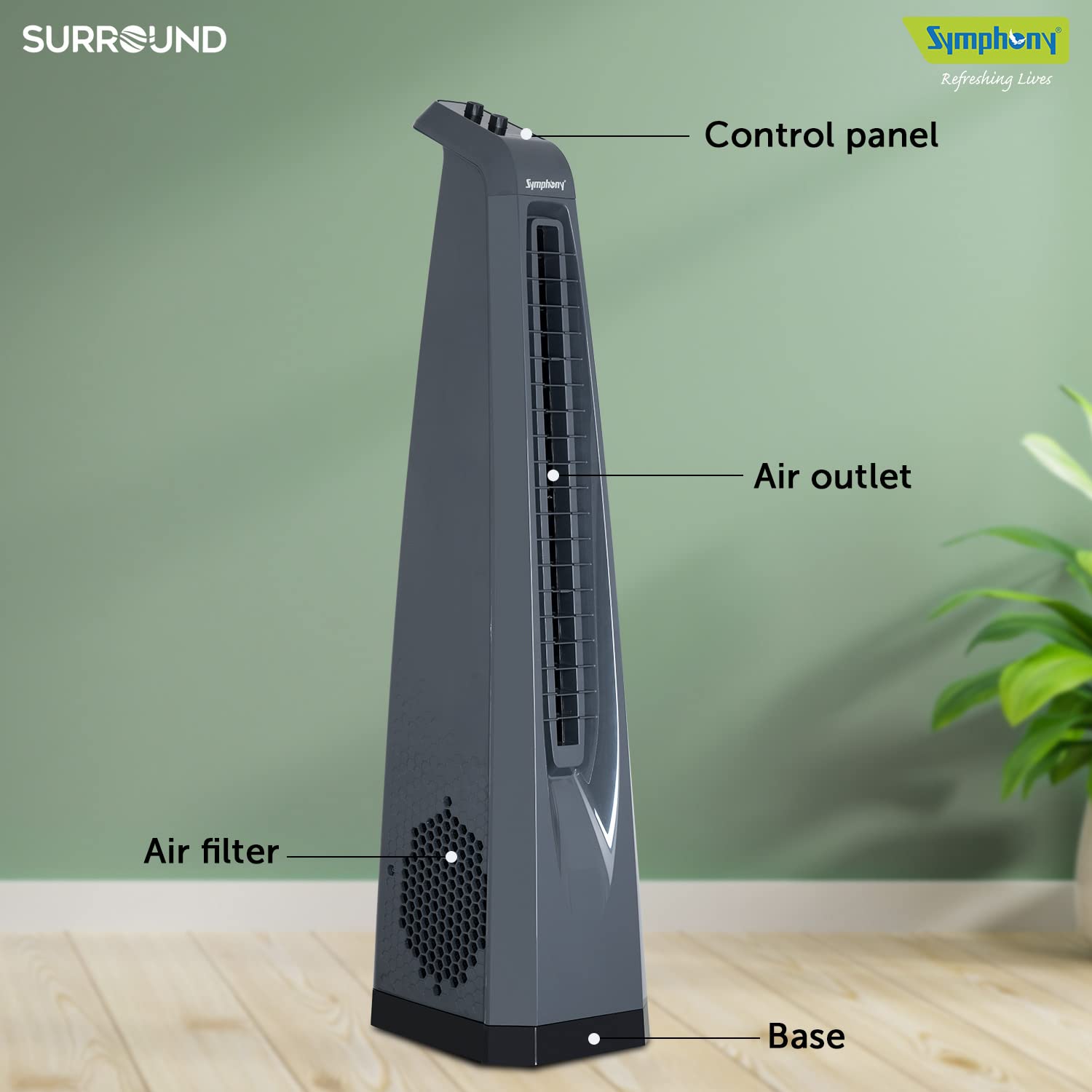 Symphony  Tower Fan ‎Surround Grey