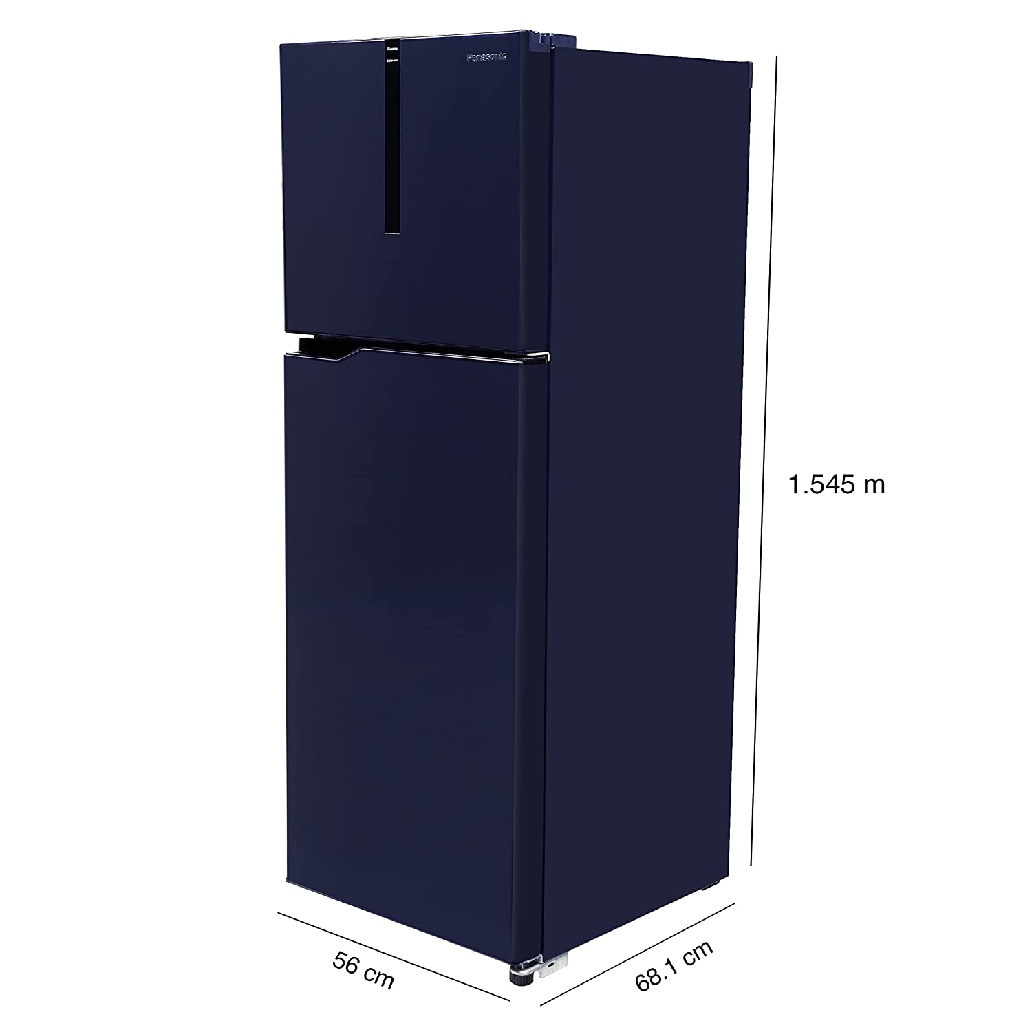Panasonic 260 L Double Door 3 Star AI Enabled Inverter Technology Frost Free Refrigerator (NR-TH272CPAN, Ocean Blue, Jumbo Fresh Vegetable Basket,2023 Model, Net Capacity 237L)