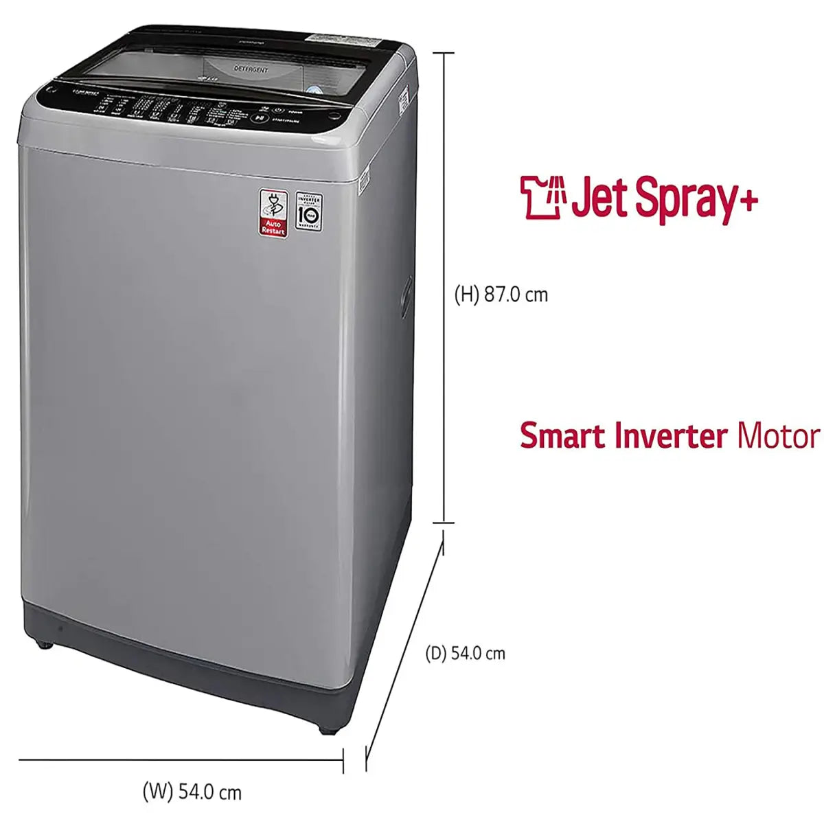 LG 6.5 Kg Inverter Fully-Automatic Top Loading Washing Machine (T7577NDDLJ, Middle Free Silver)
