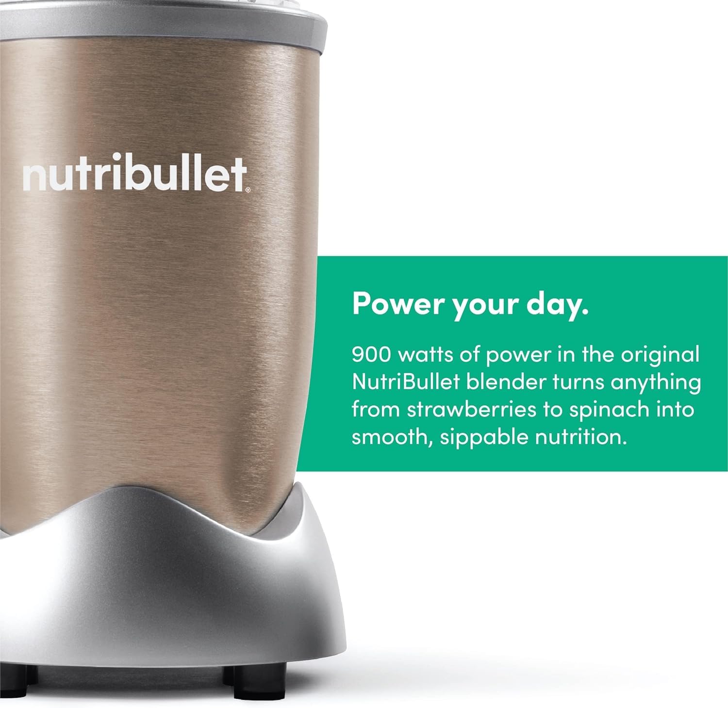 Nutribullet Pro 900W Champagne Gold, 12-Pc Set: The Ultimate Food Processor & Blender with 3 Unbreakable Jars and 2 Blade Sets (Wet & Dry)