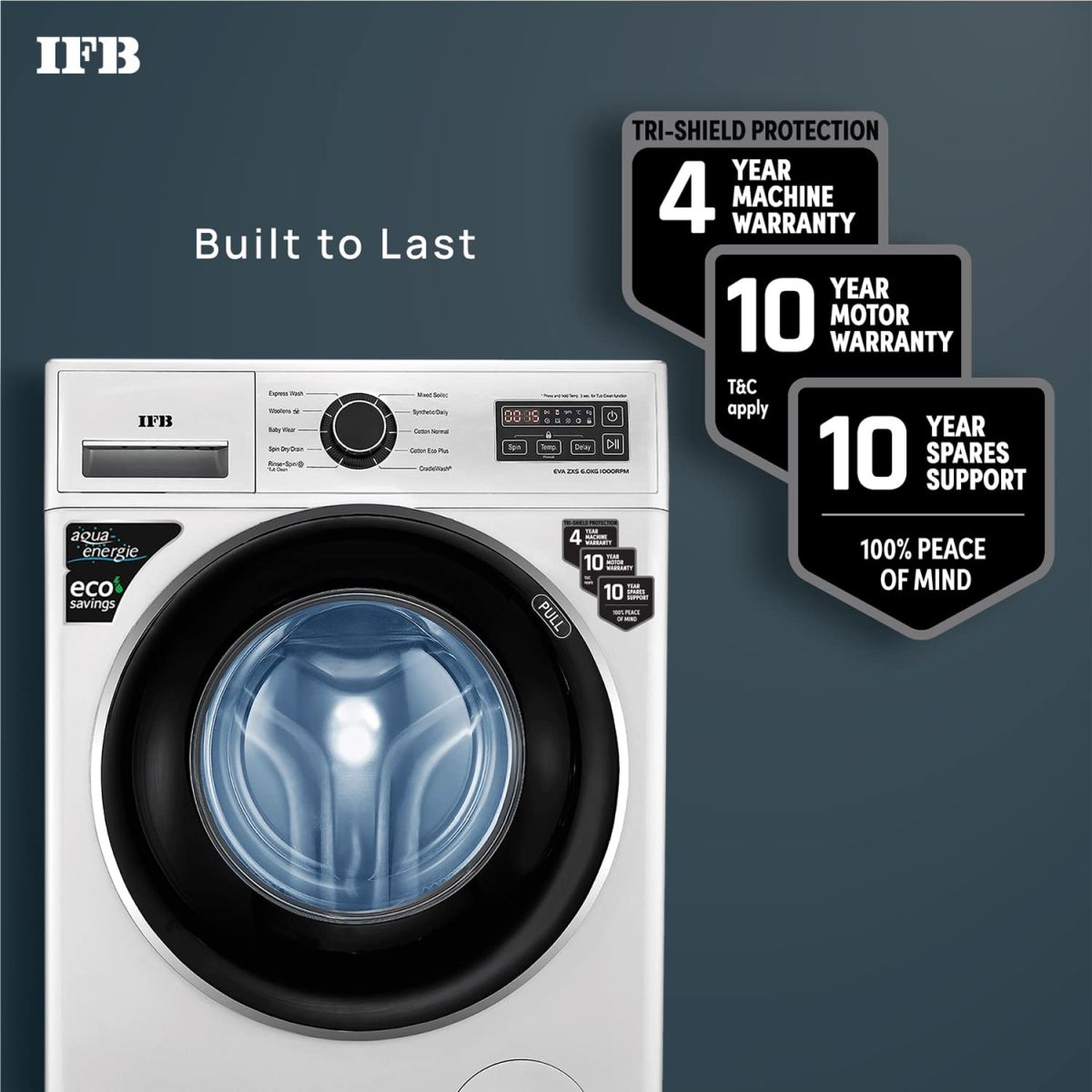 IFB 6 Kg 5 Star Fully-Automatic Front Loading Washing Machine (EVA ZXS, Silver, Cradle wash, 2D Wash technology)