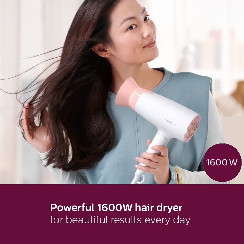 Philips Hair Dryer BHD308/30 1600W Thermoprotect AirFlower, 3 Heat & Speed Settings for quick drying