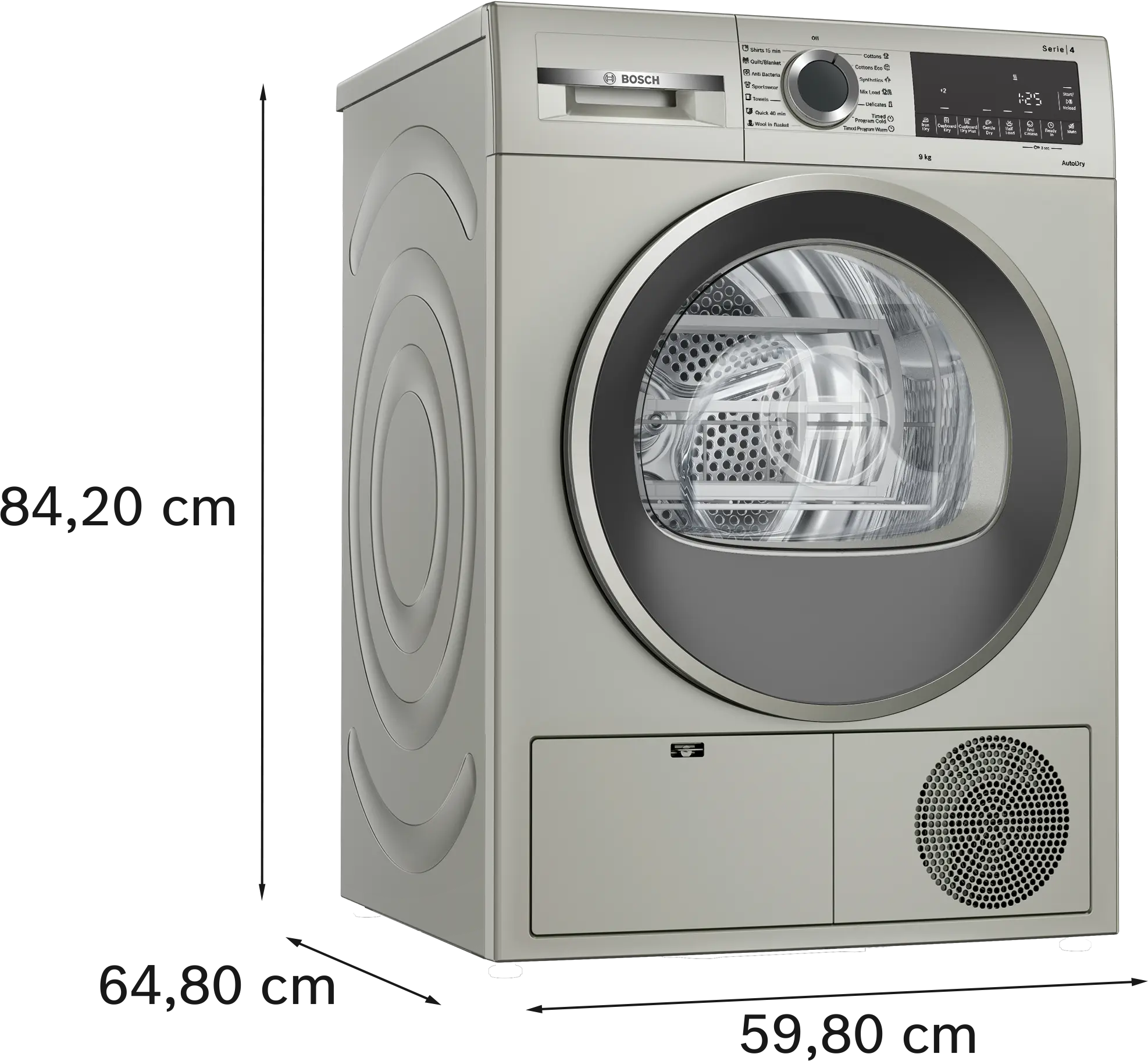 Bosch 9kg Front Load Condenser Tumble Dryer (2024 Model, WPG24108IN, 5 Drying Options, 14 Programs, Allergy Plus)