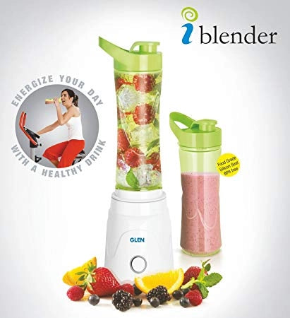 Glen Electric Blender 4047 I Blender Plus with 2 Bottles - Black