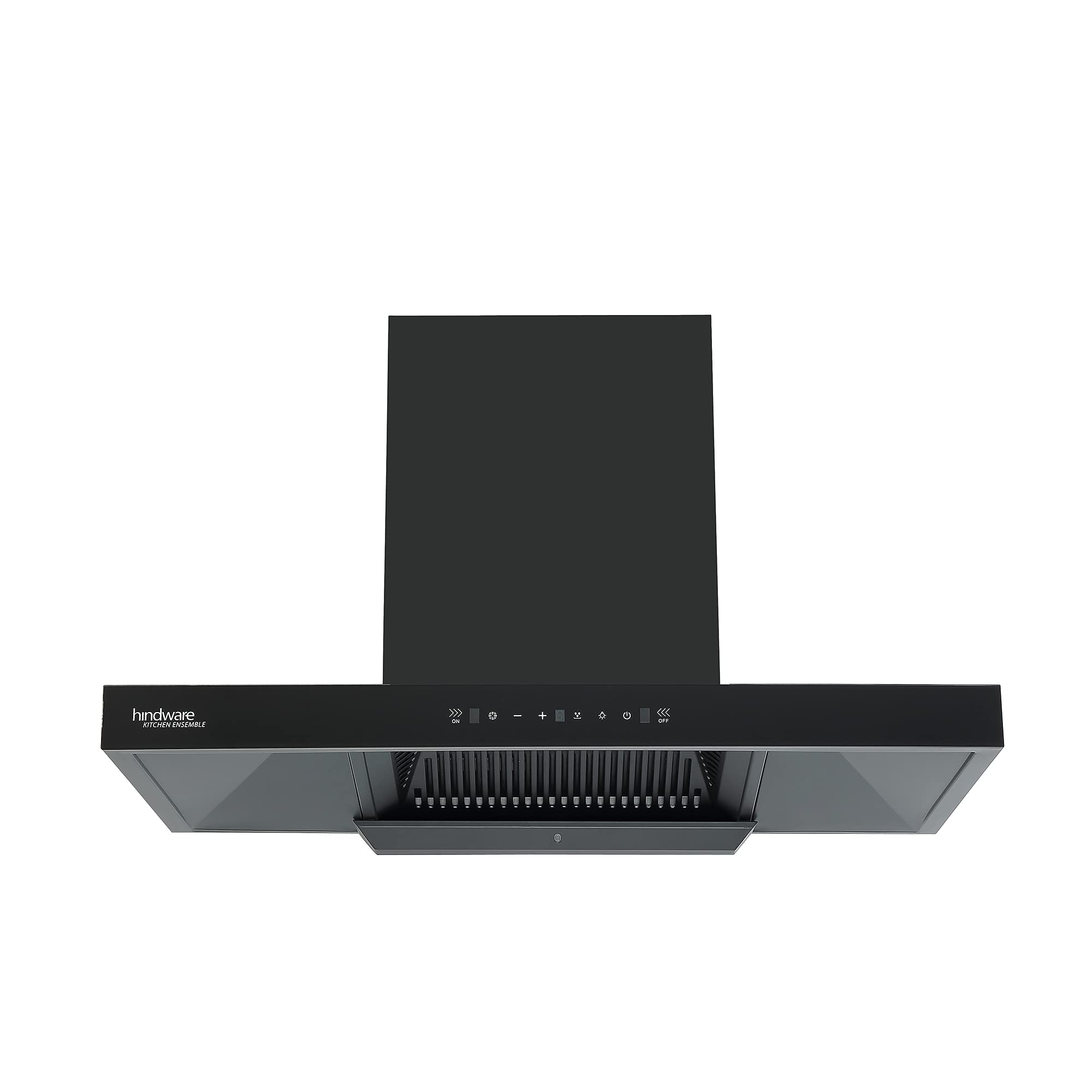 Hindware Atlanta 90 cm 1350 m³/hr Filterless Auto-Clean Kitchen Chimney With MaxX Silence Technology, Motion Sensor (32% Less Noise, Touch Control, Black)