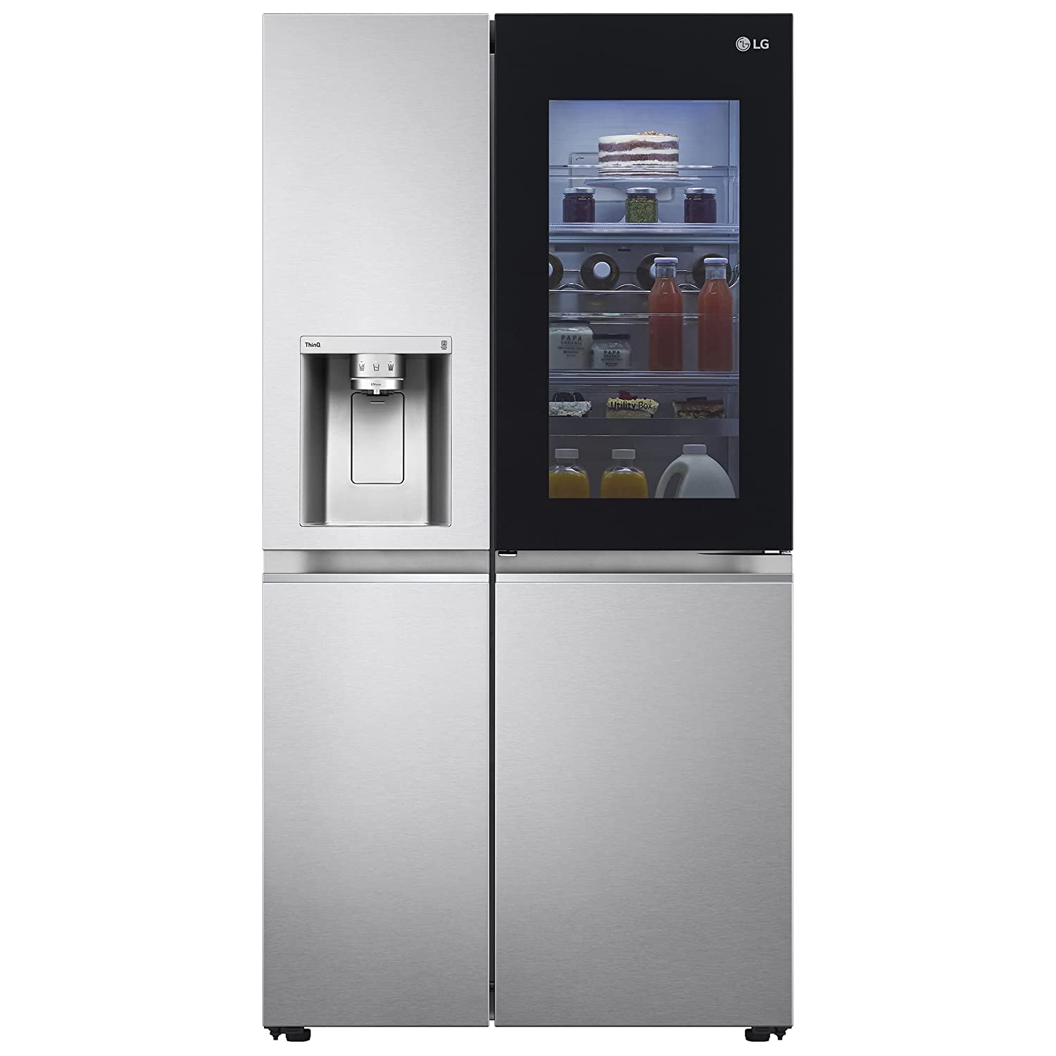 LG 674 L Frost-Free Inverter Linear Compressor Wi-Fi Side-By-Side Refrigerator (GC-X257CSES, Noble Steel, Door Cooling+, Hygiene Fresh+, Water and Ice Dispenser with UV Nano, 2022 Model)