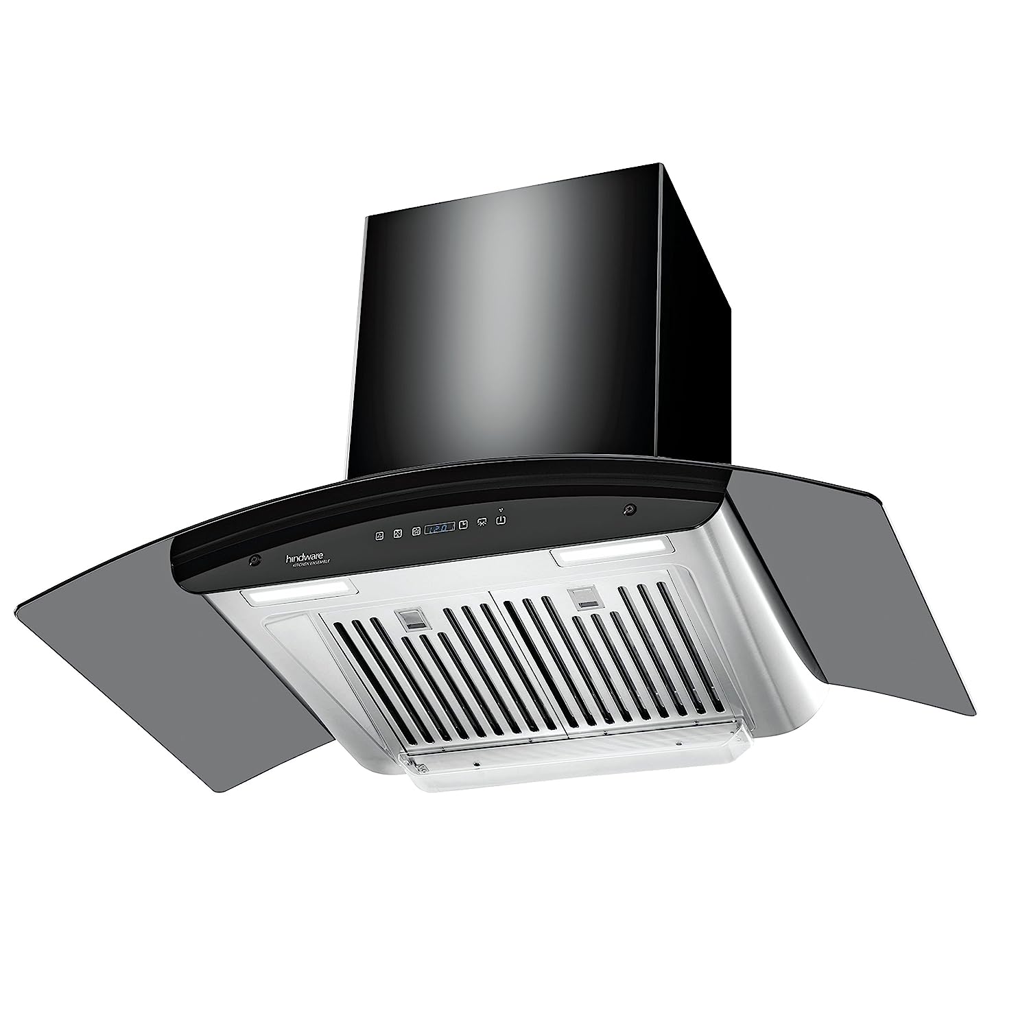 Hindware Wall Mounted Auto Clean 90 cm 1200 m3/h Black Chimney ( TREVO BLK 90 )